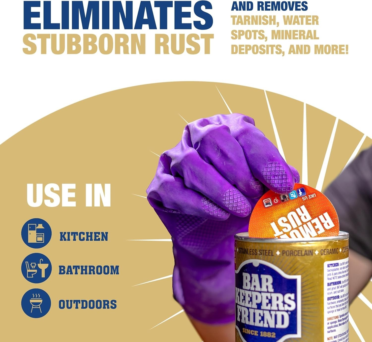Bleach-Free Powder Cleaner: 2 x 12 oz Stain & Rust Remover for Every Surface