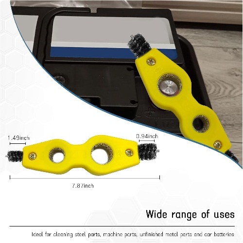 Car Battery Terminal Cleaning Brush, 4 in 1 Anti-Rust Size: 1 PCColor: Yellow