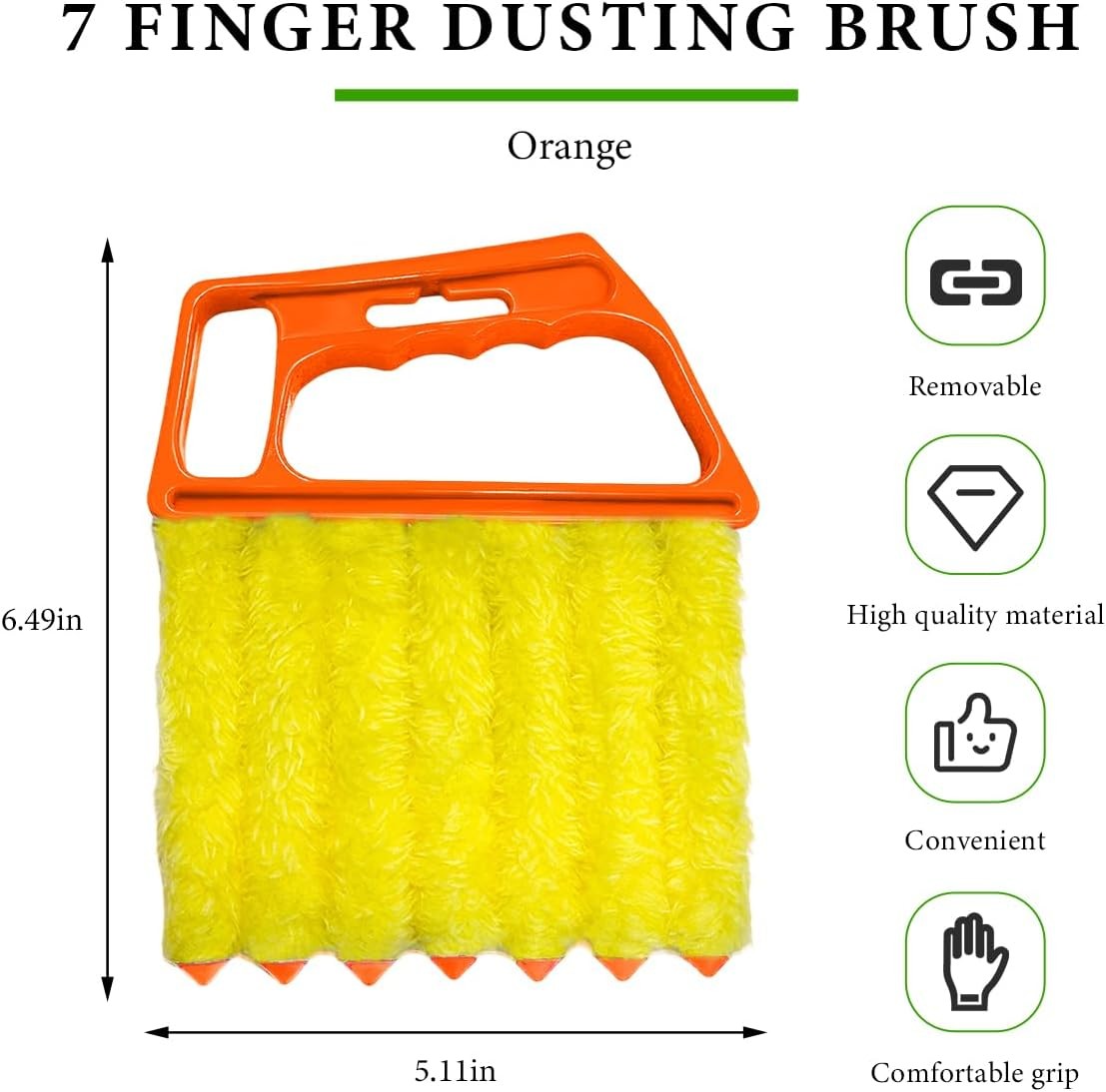 Blind Cleaner Duster Tool, Window Venetian Hand-held 7 Finger Dusting Cleaner Br