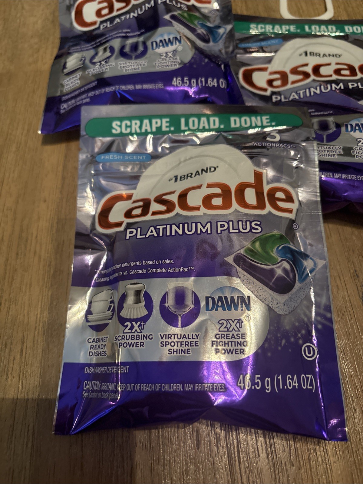 Cascade Platinum ActionPacs Dishwasher Detergent Fresh Scent 4 Ct