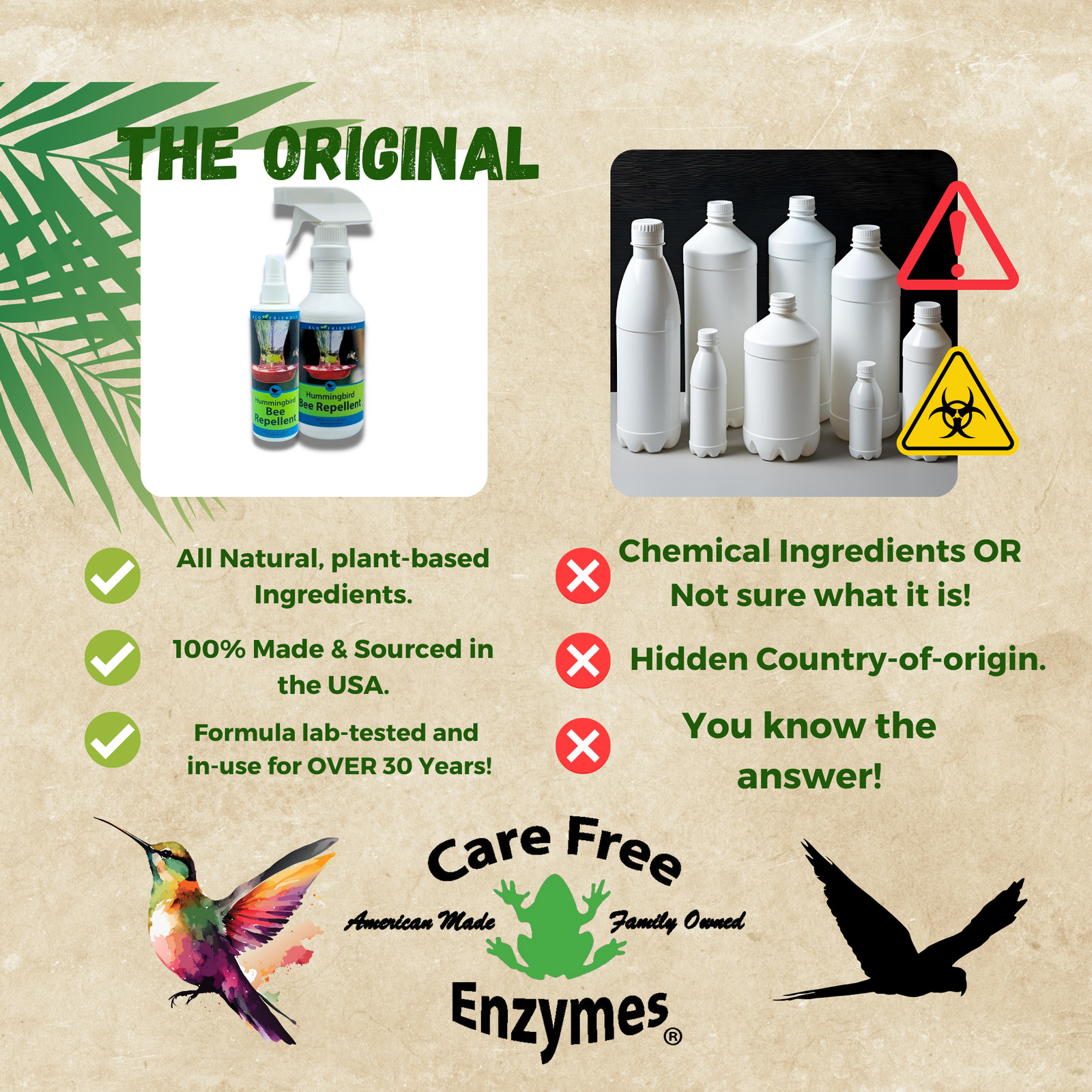 Natural Bee & Wasp Repellent for Hummingbird Feeders | Hummingbird Bee Repellent
