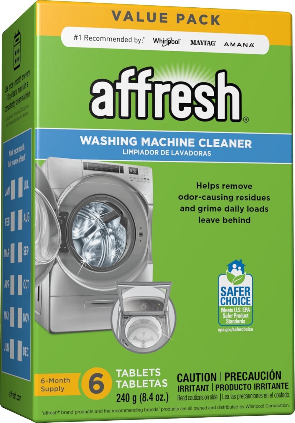Affresh Washing Machine Cleaner Front and Top Load Washers, Including HE -6 tabs
