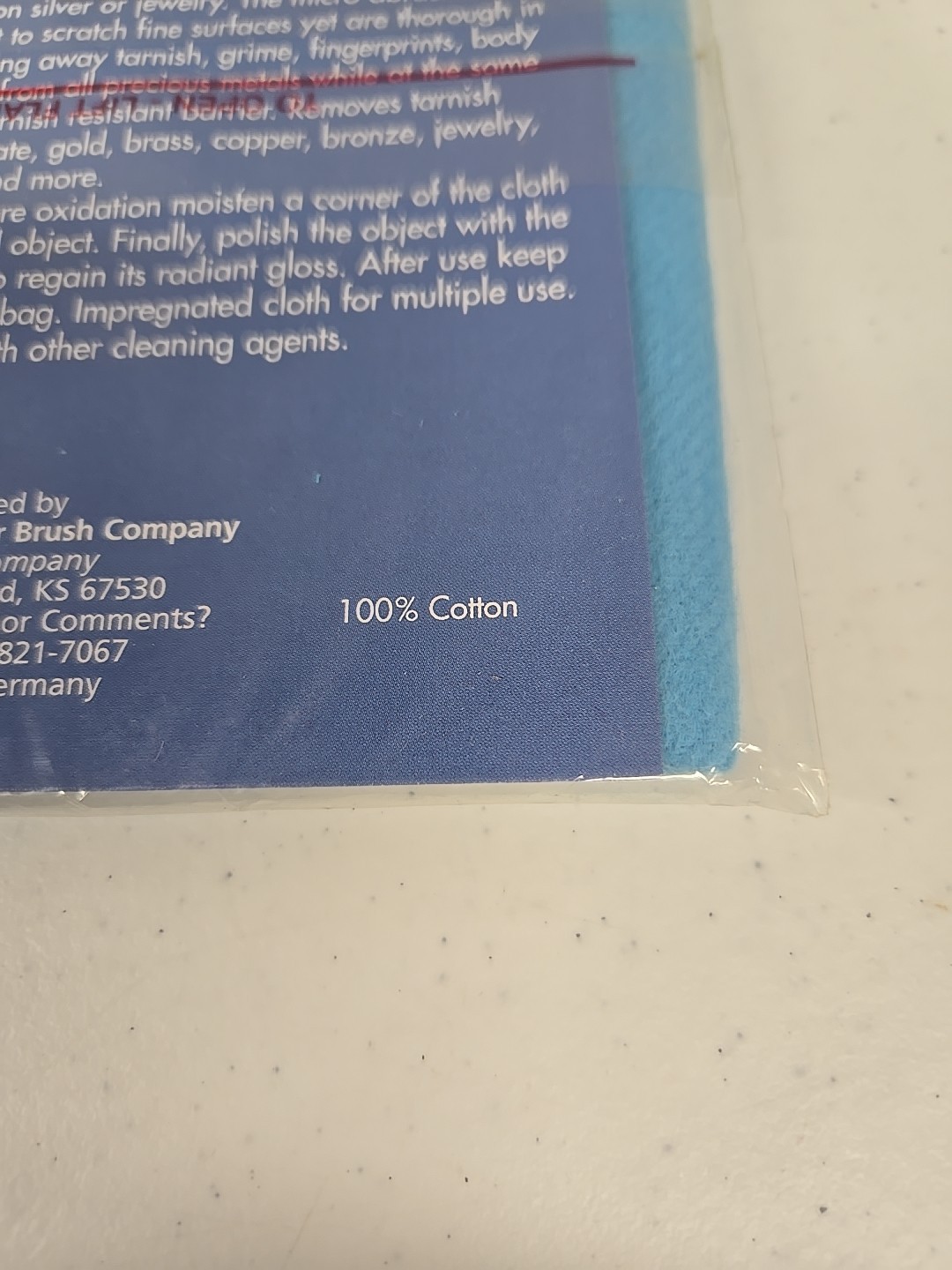 Fuller Brush Company Silver Cleaning Cloth Vintage Blue 13×11 Inch Germany New