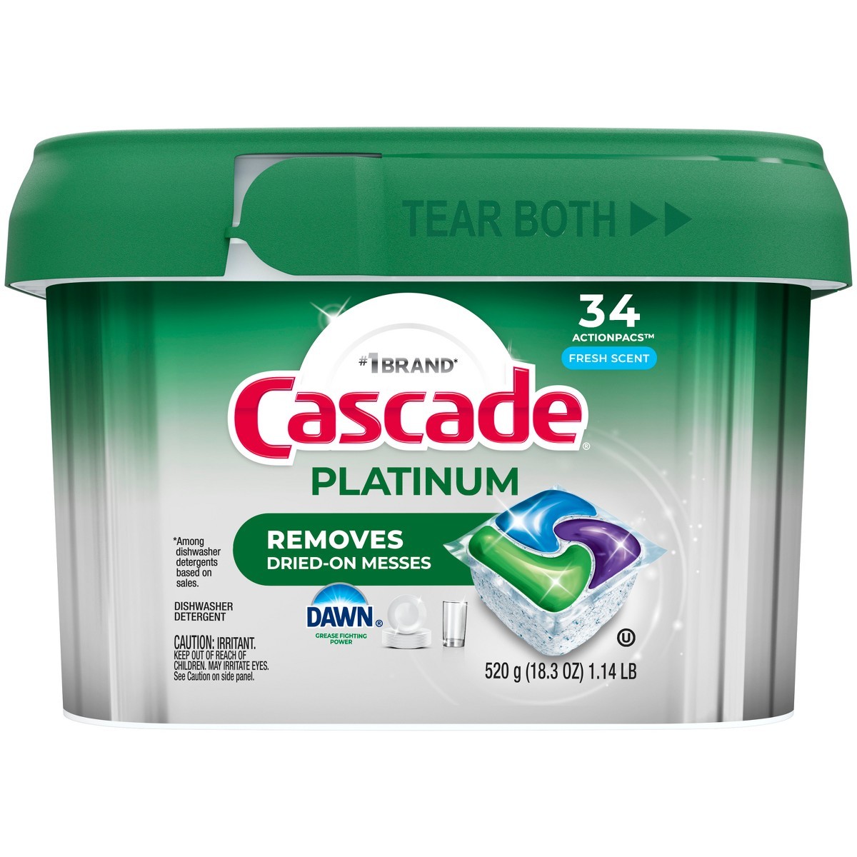 Cascade Fresh Platinum Pods Dishwasher Detergents – 34ct