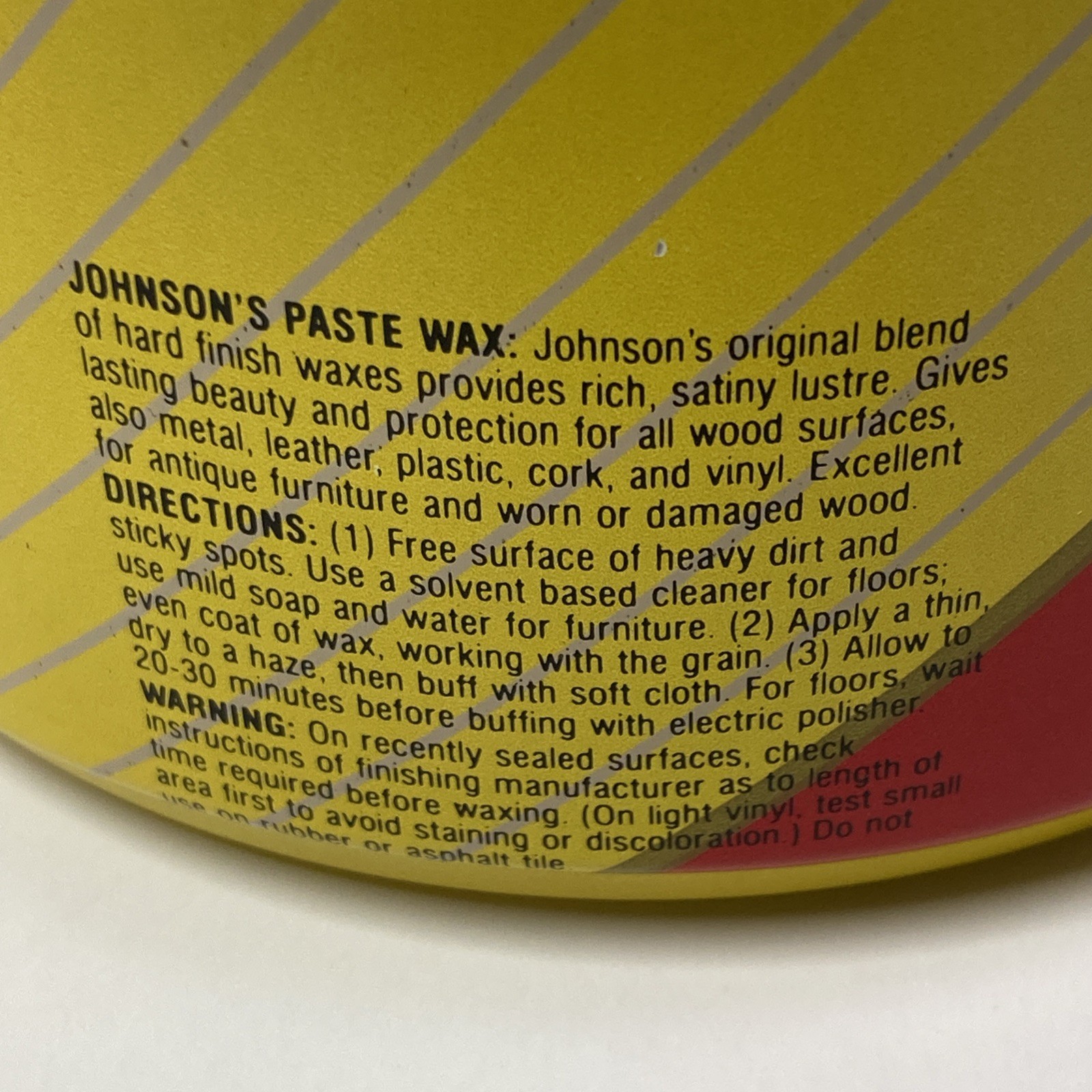 SC Johnson Wood Paste Wax Original Formula 16 oz Long Lasting Shine 85% Full