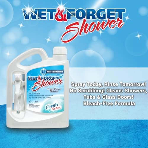 Wet & Forget Shower Cleaner Spray 64oz No-Scrub Weekly Bathroom Soap Scum Remove