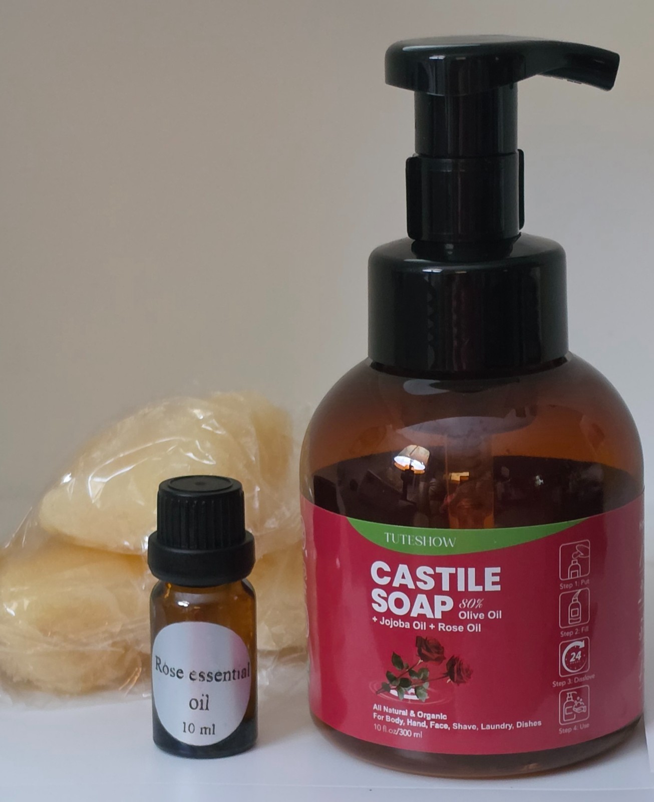 Castile Soap Multi-Purpose Natural Cleaner 80%Olive Oil, Jojoba & Rose Oil*READ