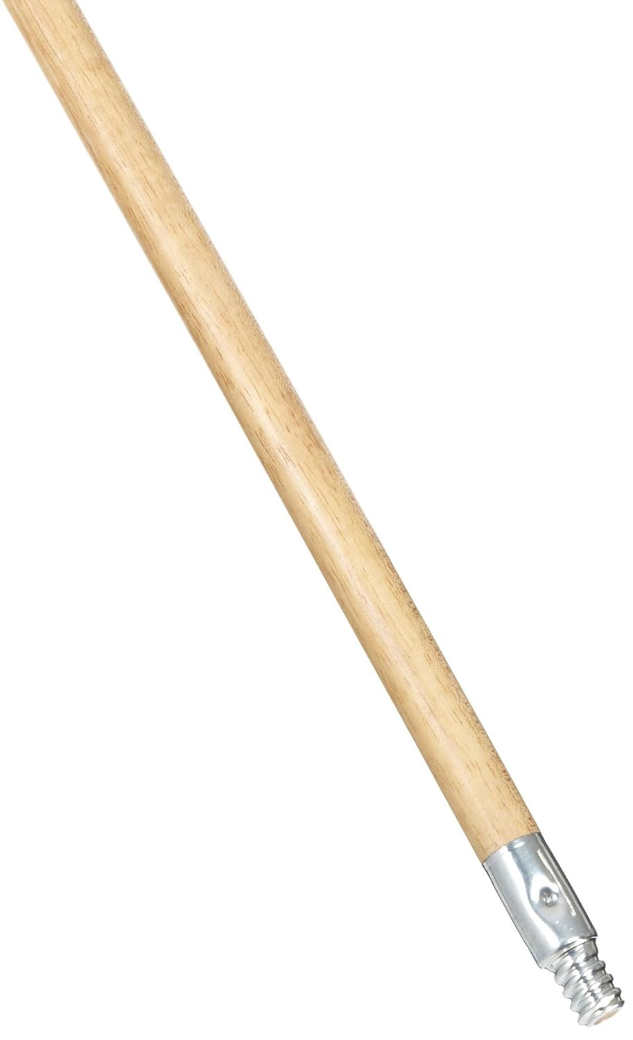 Lacquered-Wood Broom Handle with Threaded Metal Tip, 60″, Natural for Floor Clea