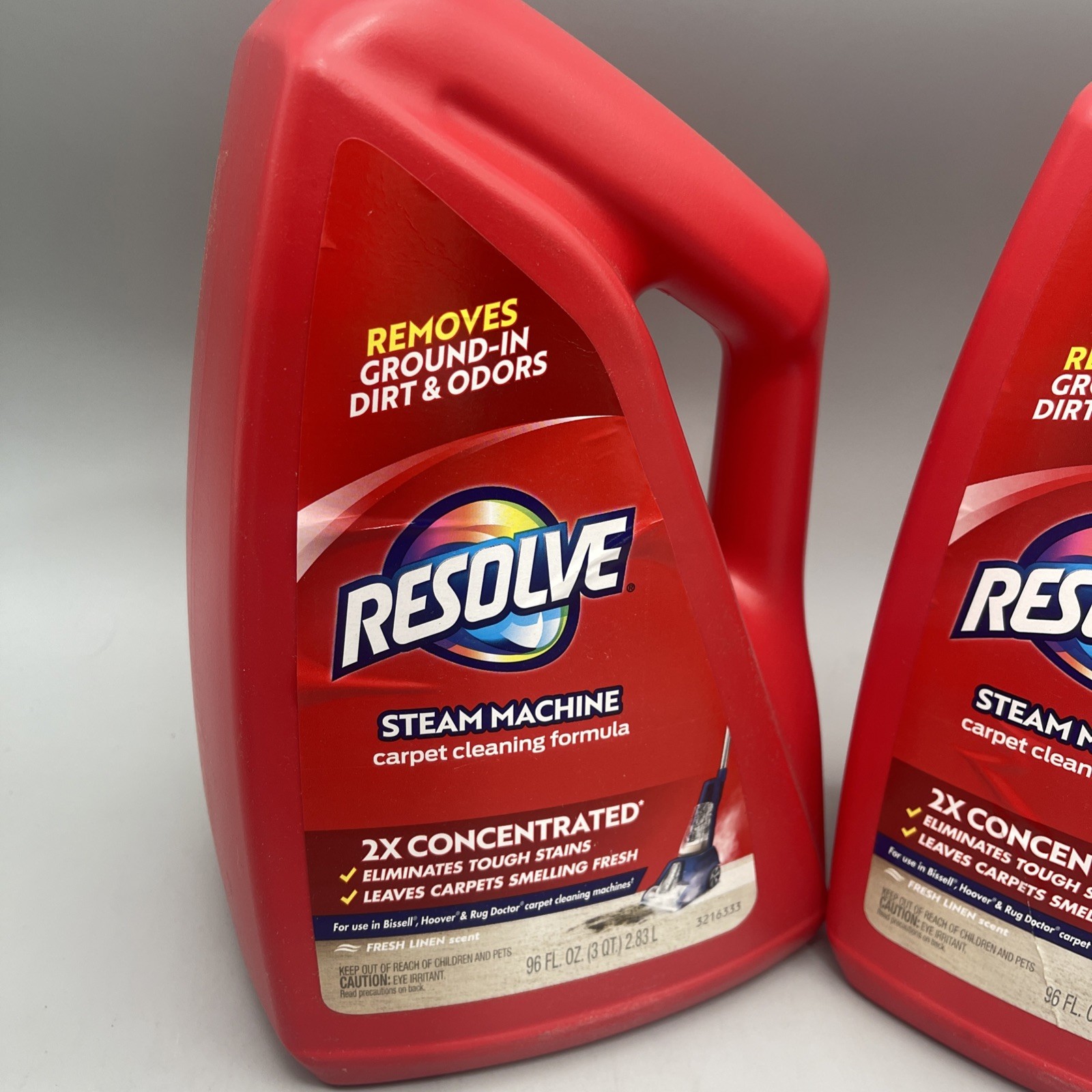 2 Pack Resolve 96oz Steam Carpet Cleaner Solution 2X Concentrate Safe Bissell