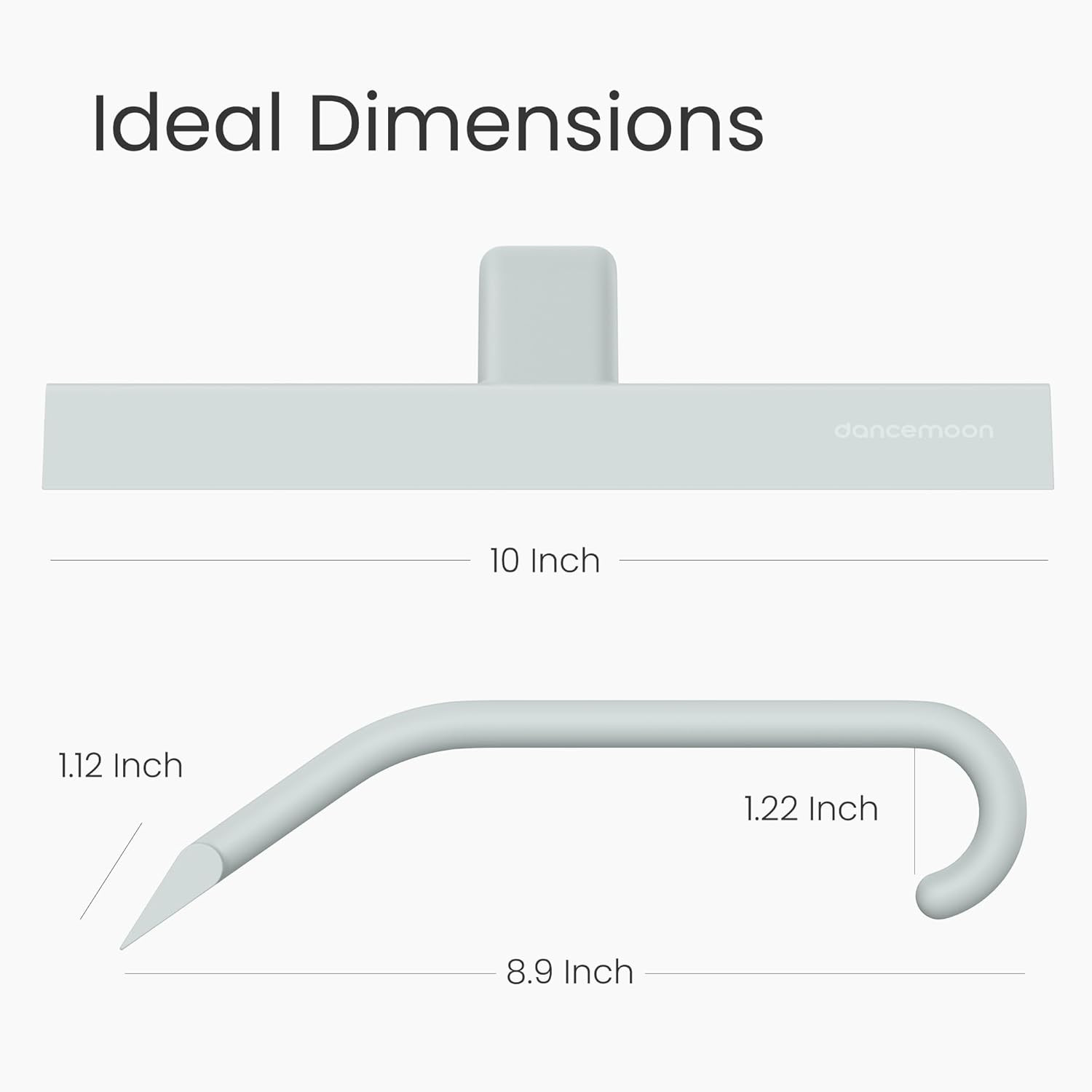 Justhang Shower Squeegee for Glass Doors, All-One-Piece Silicone with Built-In H