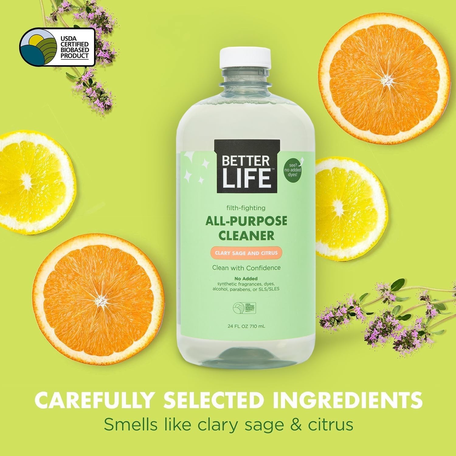 All Purpose Cleaner Pack of 2, 24oz, Clary Sage & Citrus Scent
