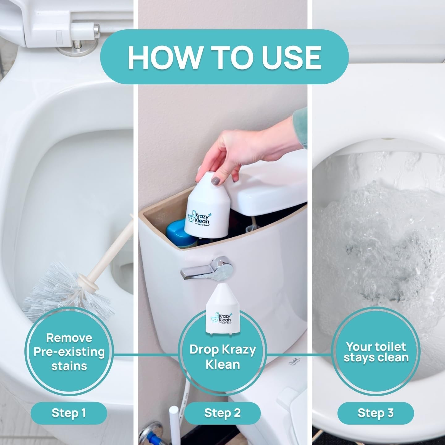 Chemical-Free Toilet Cleaner for Effortless Weekly Maintenance – 1 Capsule Pack
