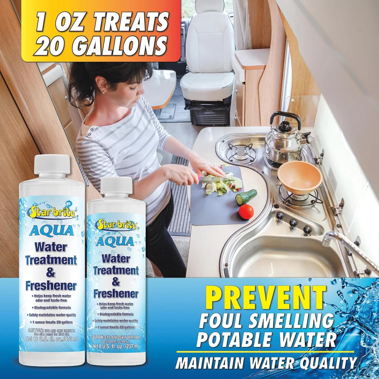 STAR BRITE Aqua Water Treatment & Freshener – Treat & Maintain Superior, Fresh T
