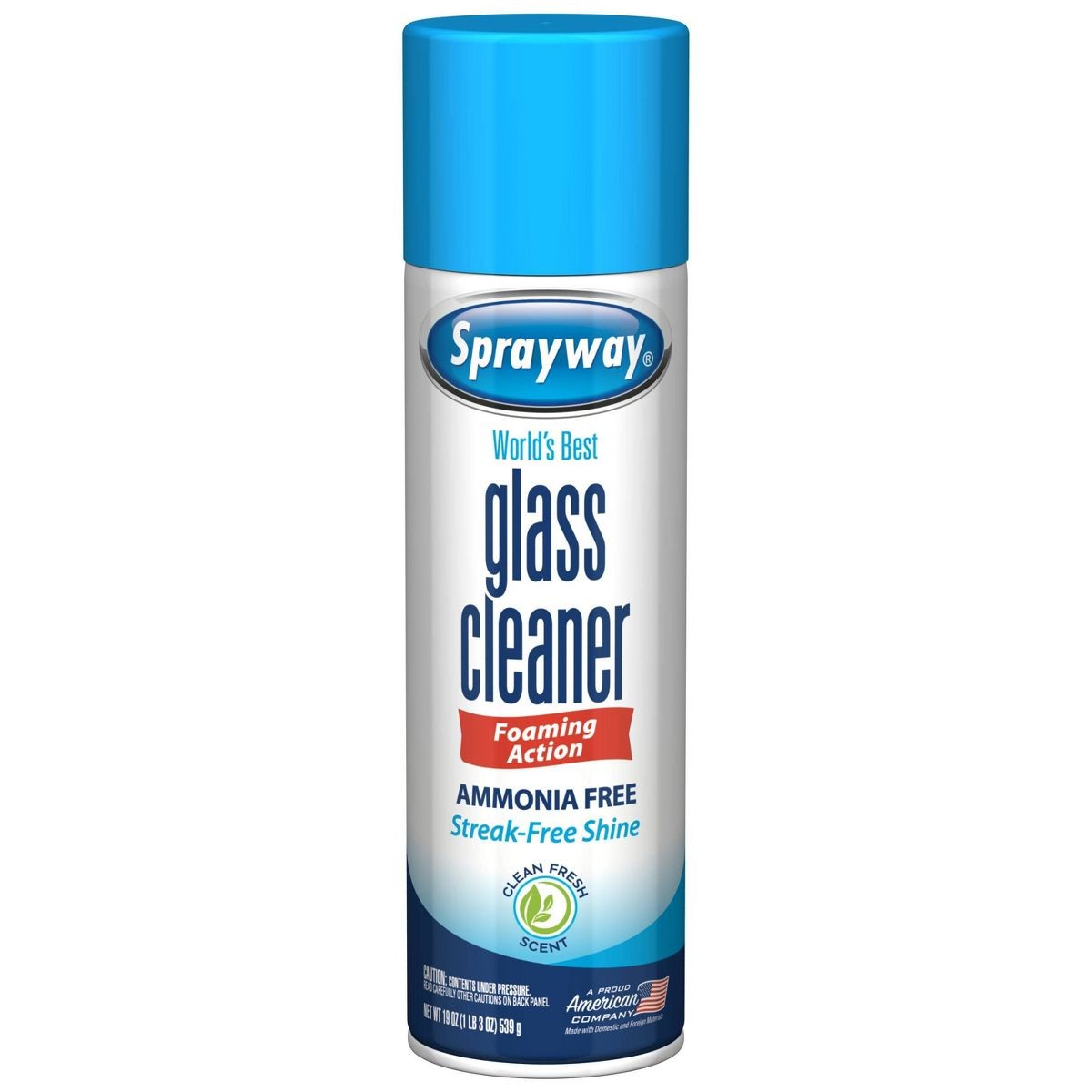 Glass Cleaner Ammonia Free Aerosol-19oz:Fresh Scent,Windows&Mirrors, Streak-Free
