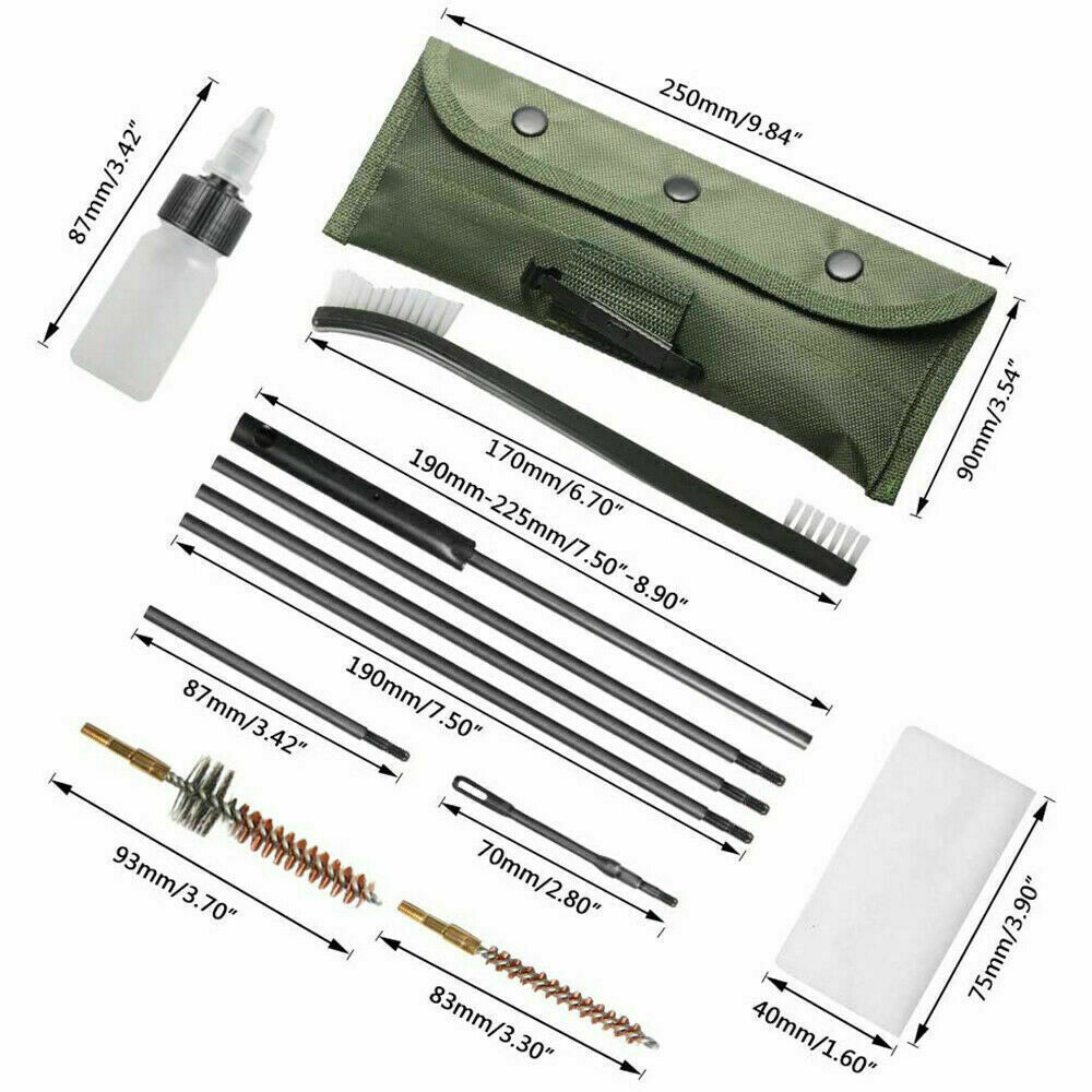 Rifle Gun Cleaning Kit Set for 5.56mm .223 .22 Caliber Nylon Brush Cleaner