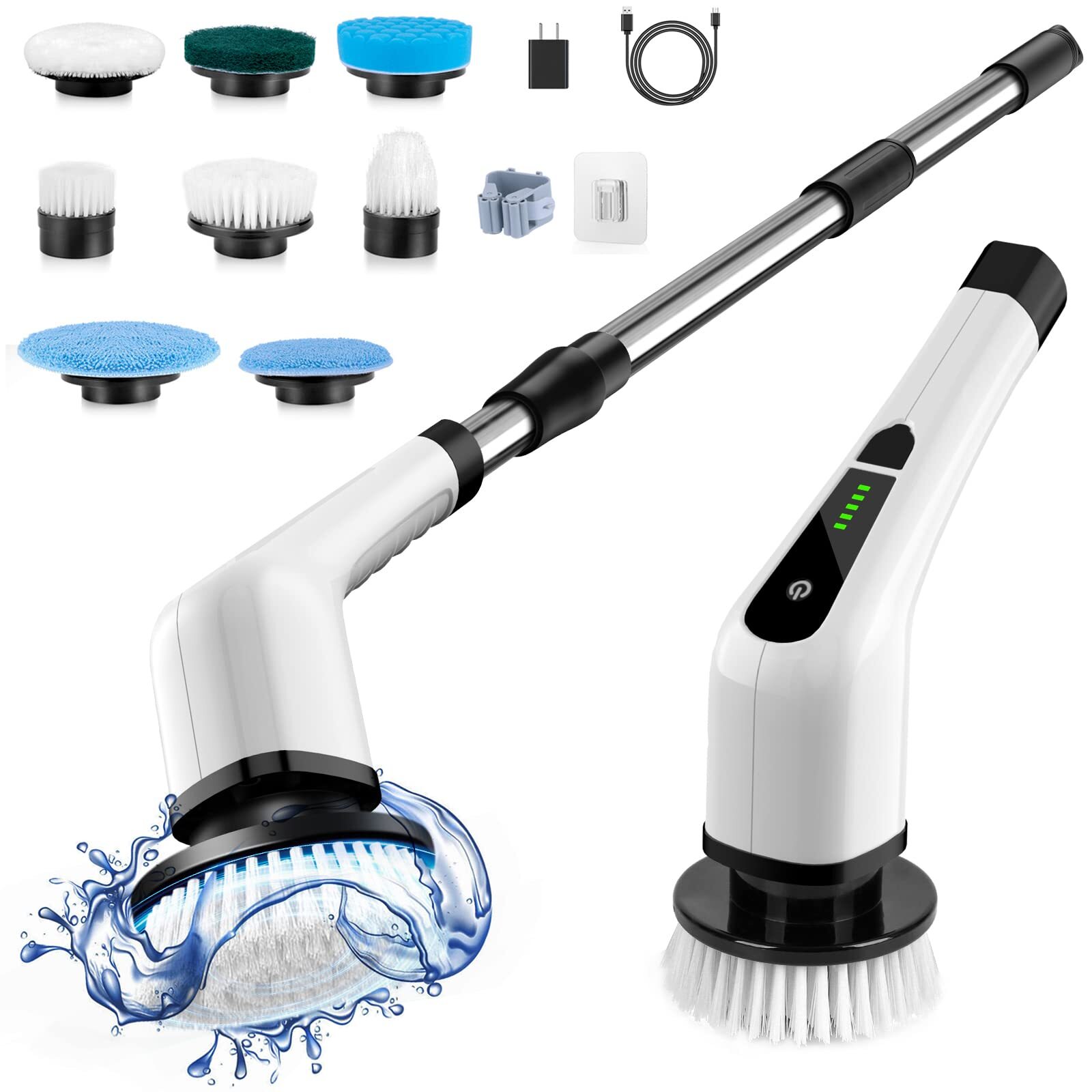 Electric Spin Scrubber Cordless Cleaning Brush Scrubber For Home 400rpm/mins8 Re