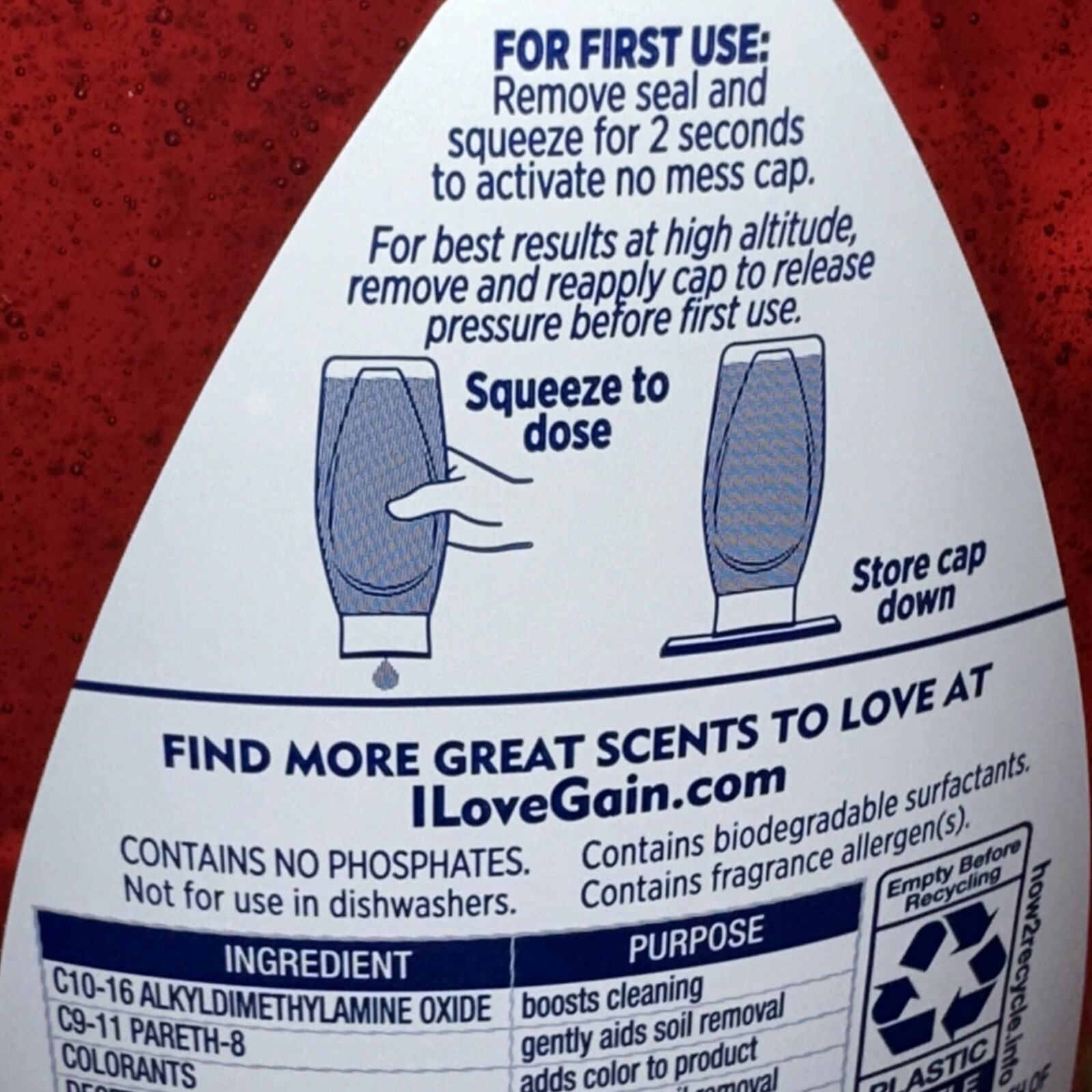 GAIN Summer Watermelon 🍉 Ultra Clean Dishwashing Liquid EZ-Squeeze 24.3fl.oz-2