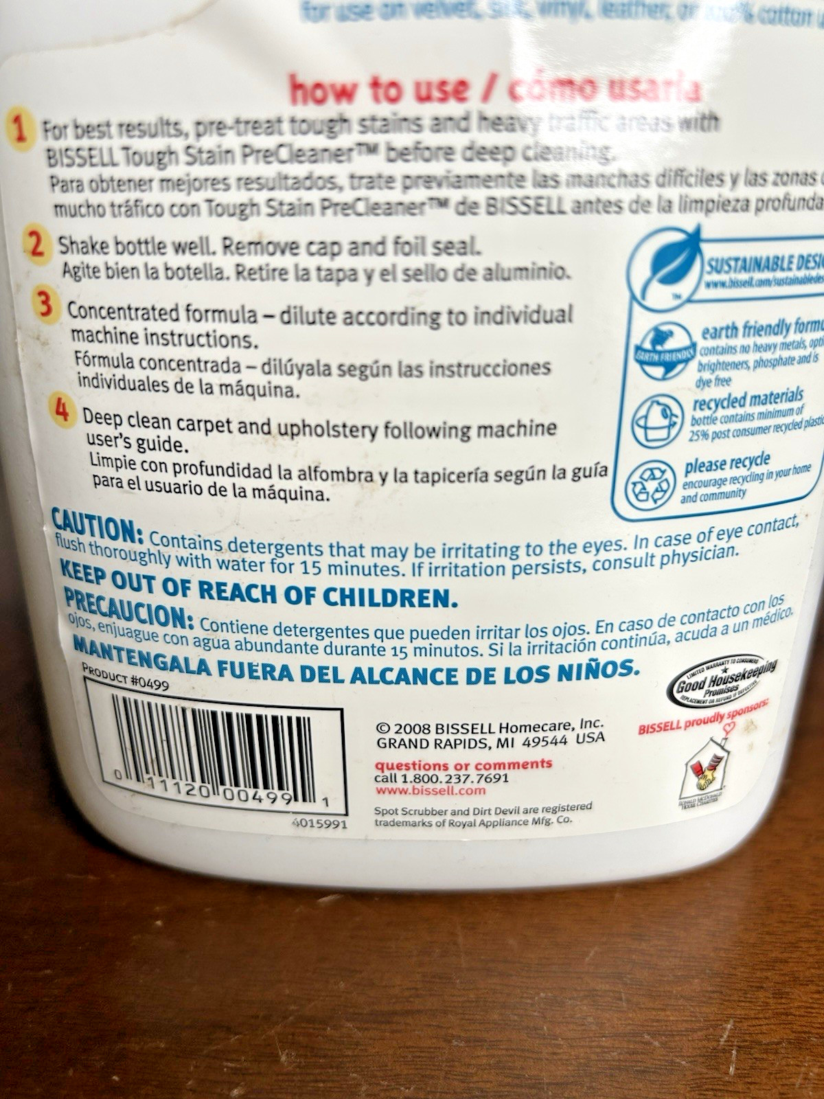 Bissell Little Green Formula Carpet Cleaner 32 oz Concentrate New Sealed 2008