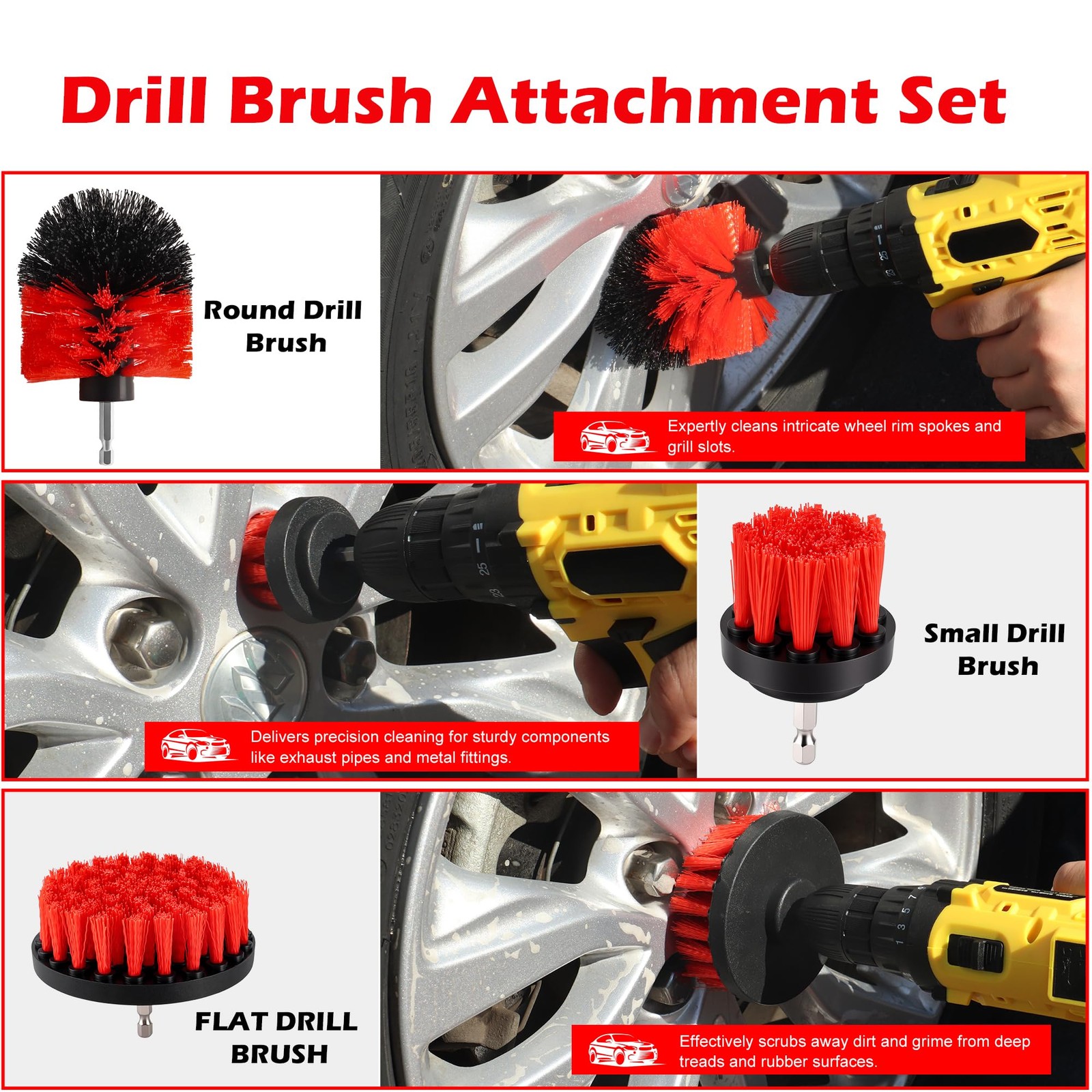 25Pcs Car Detailing Kit with Drill Brushes, Car Cleaning Kit for Interior Ext…