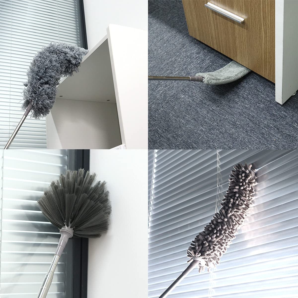 Microfiber Dusters with Extension Pole Washable Dusters Long Feather Duster