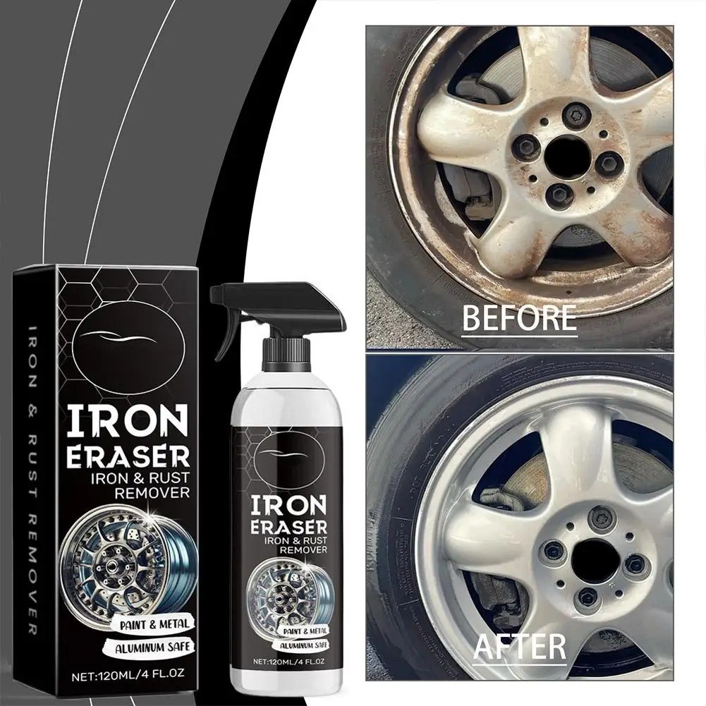 Iron Eraser Rust Remover Spray, Car Wheel Paint Brake Dust Fast Cleaner 120ml US