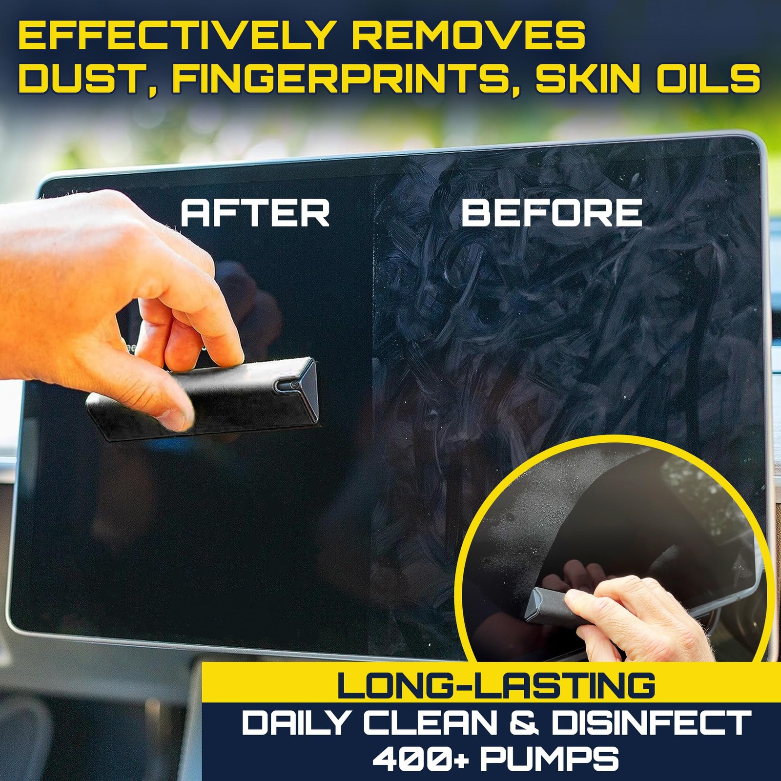 2in1 Touch Screen Cleaner Spray & Microfiber Cloth For Car Display Phone Laptop