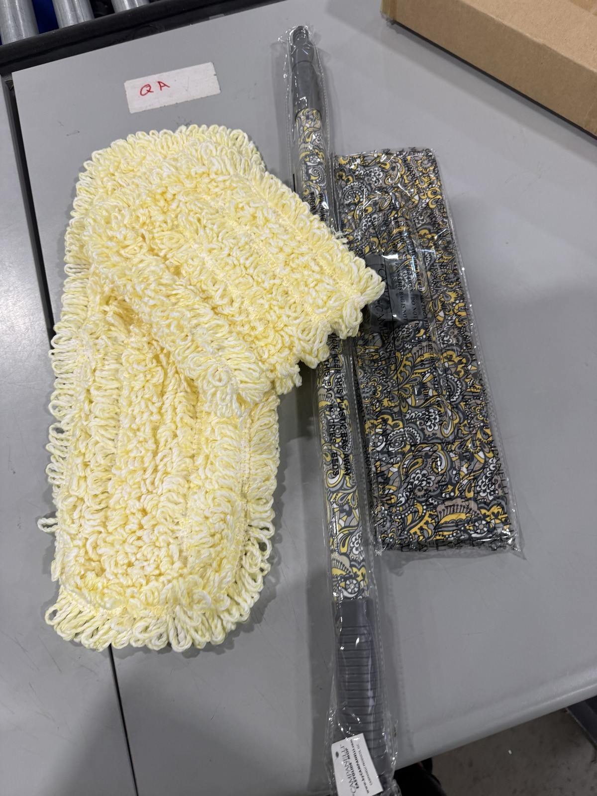 YELLOW/BLACK FLORAL PAISLEY – CAMPANELLI EASYGLIDE MICROFIBER WET & DRY MOP SET