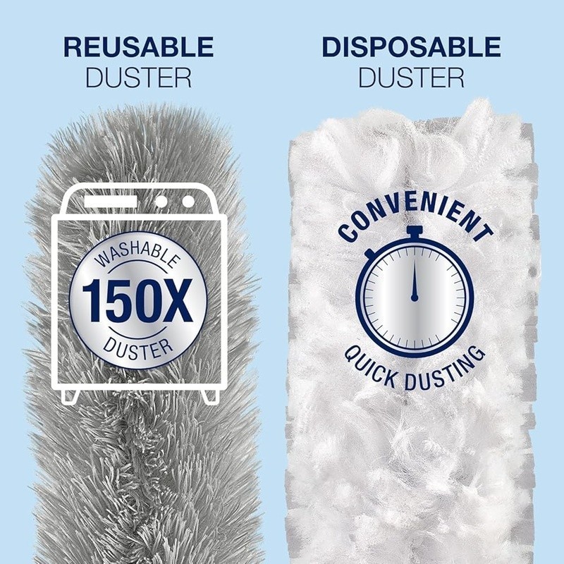 Extendable Dusting System W/ Reusable & Disposable Dusters Hard-to-Reach Areas