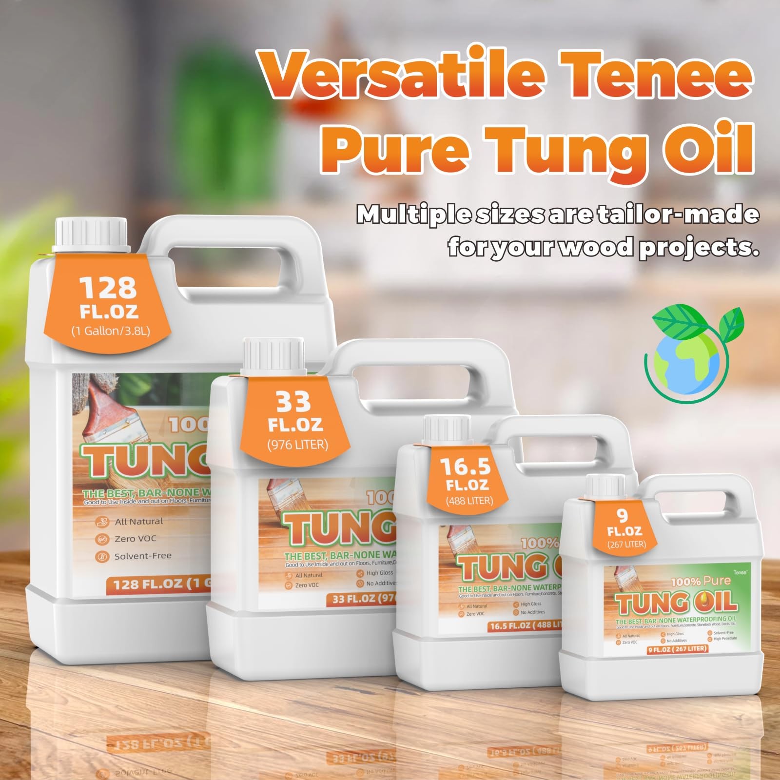 2 Pack 33oz Pure Tung Oil Waterproof Wood Sealer Finish Food Grade Strengthens