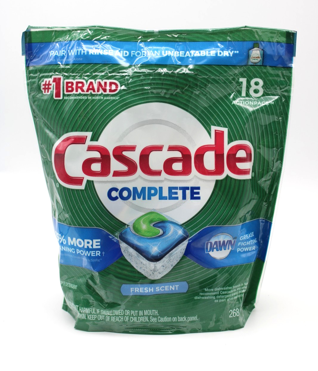 Cascade Complete Platinum ActionPacs Fresh Scent Pods Dishwasher Detergent 18 pk