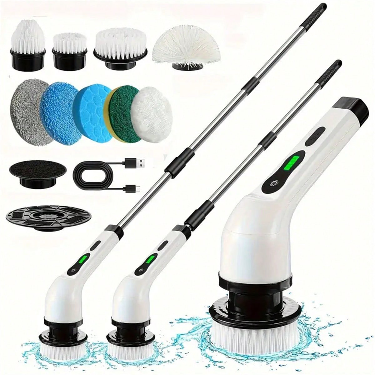 1 Set, Ultimate Electric Spin Scrubber – Cordless, Adjustable, 2-Speed-FGQ
