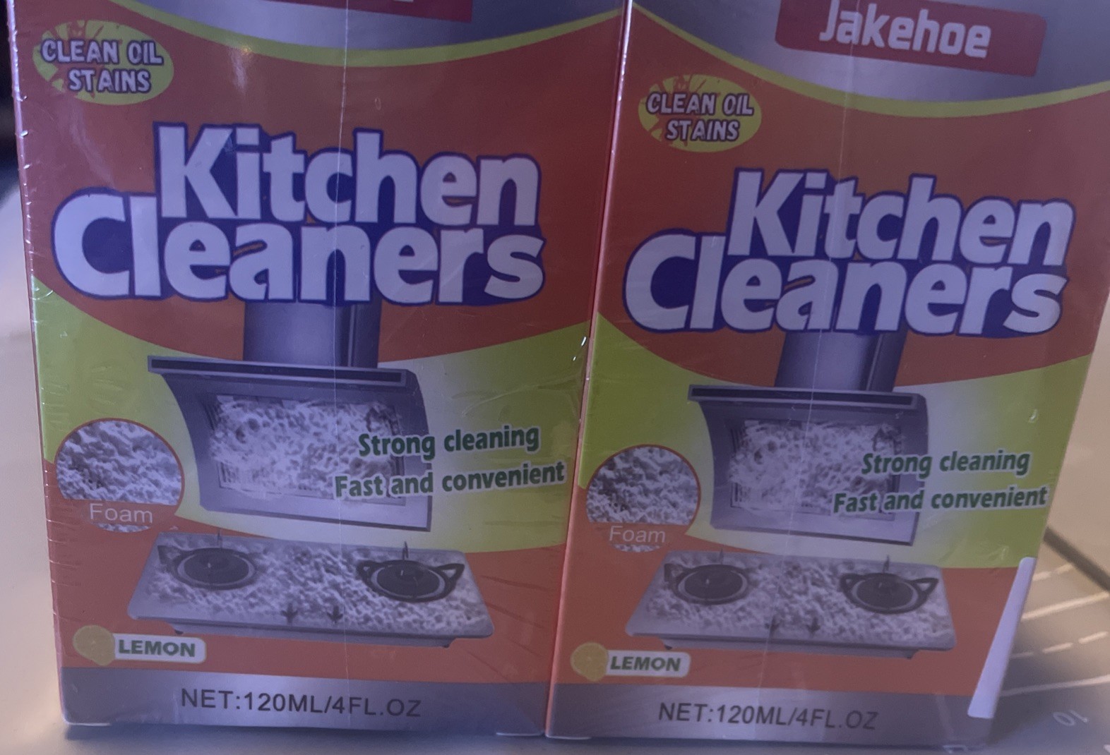 Jakehoe Clean Kitchen Oil Stains Spray, Kitchen Heavy Oil Cleaning 120ml (2pcs)