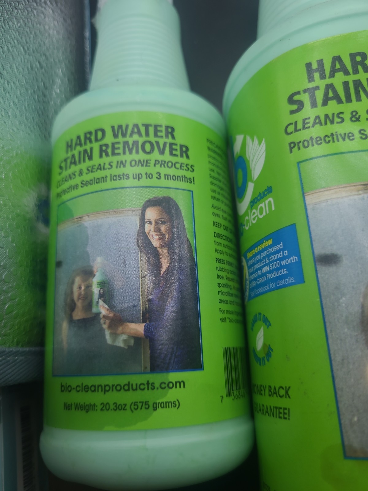 2 X Bioclean Hard Water Stain Remover 20.3 Oz. & 40 Oz. Bottles THE GREEN STUFF