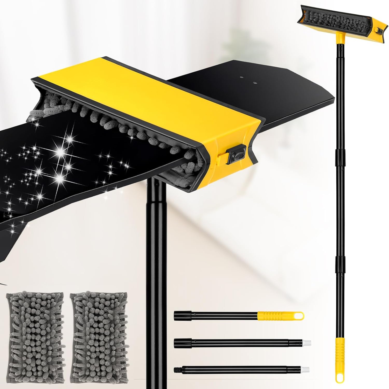 Ceiling Fan Cleaner Duster with Extension Pole, Fan Blade Cleaner Microfiber Cle