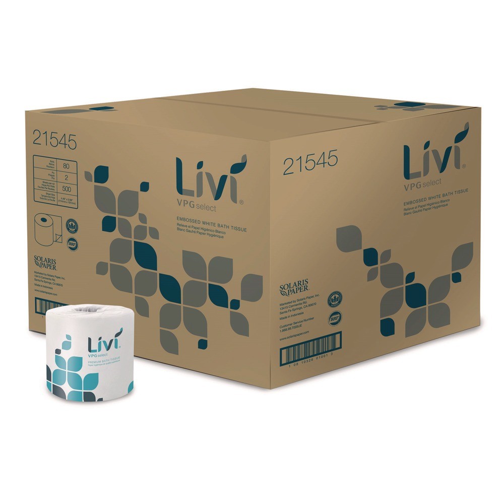 Livi VPG Select 21545 2-Ply Bath Tissue – White (80 Rolls/Carton) New