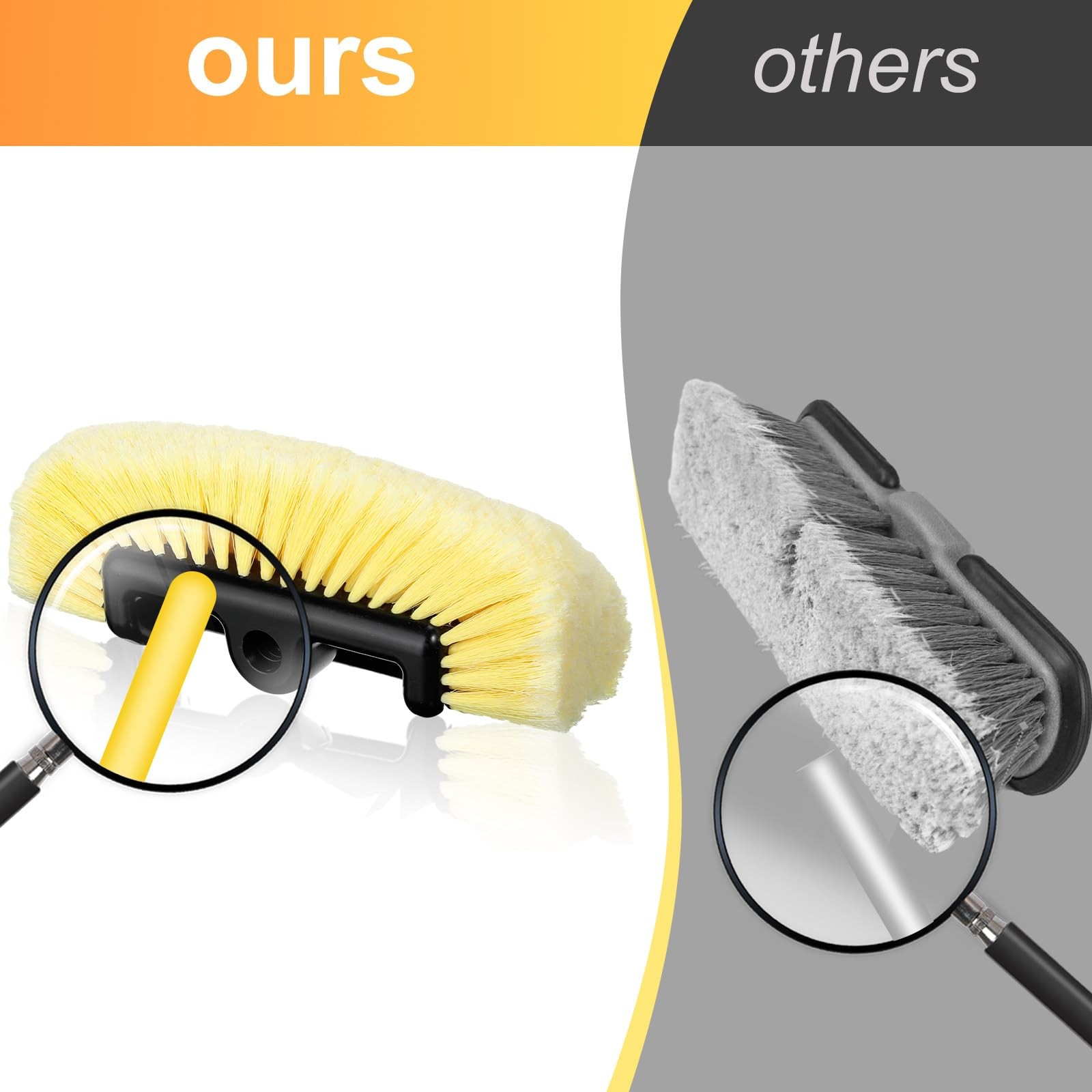 2 Pack Car Wash Brush Heads with Soft Bristles for Auto, Truck, RV, Boat