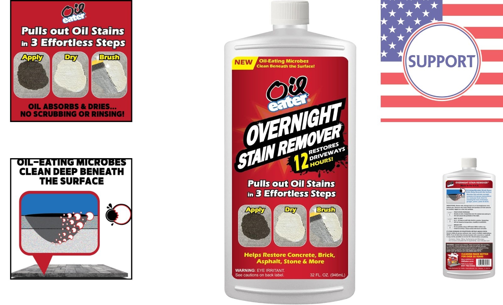 Biodegradable Overnight Oil Stain Remover for Concrete and Driveways – 32oz