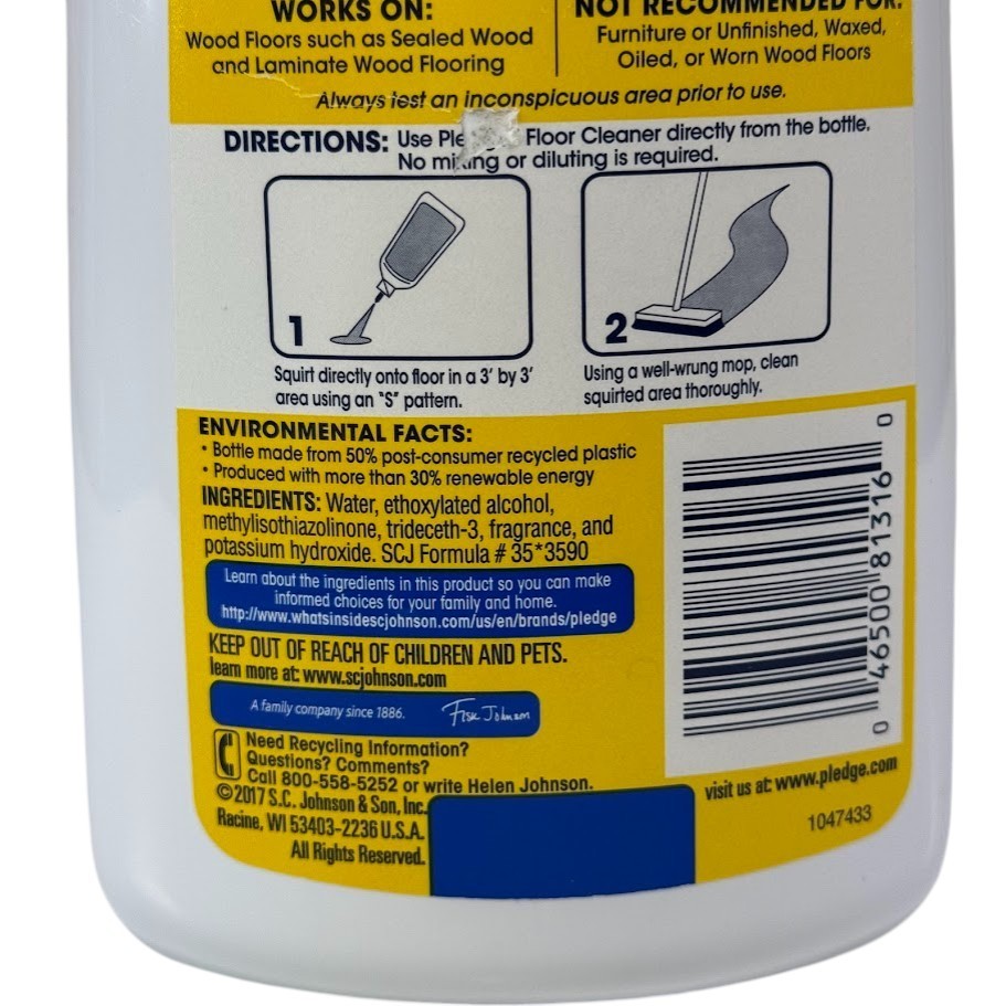 Pledge Clean it Floor Care Squirt & Mop Lemon Scent Hardwood Cleaner 27 oz