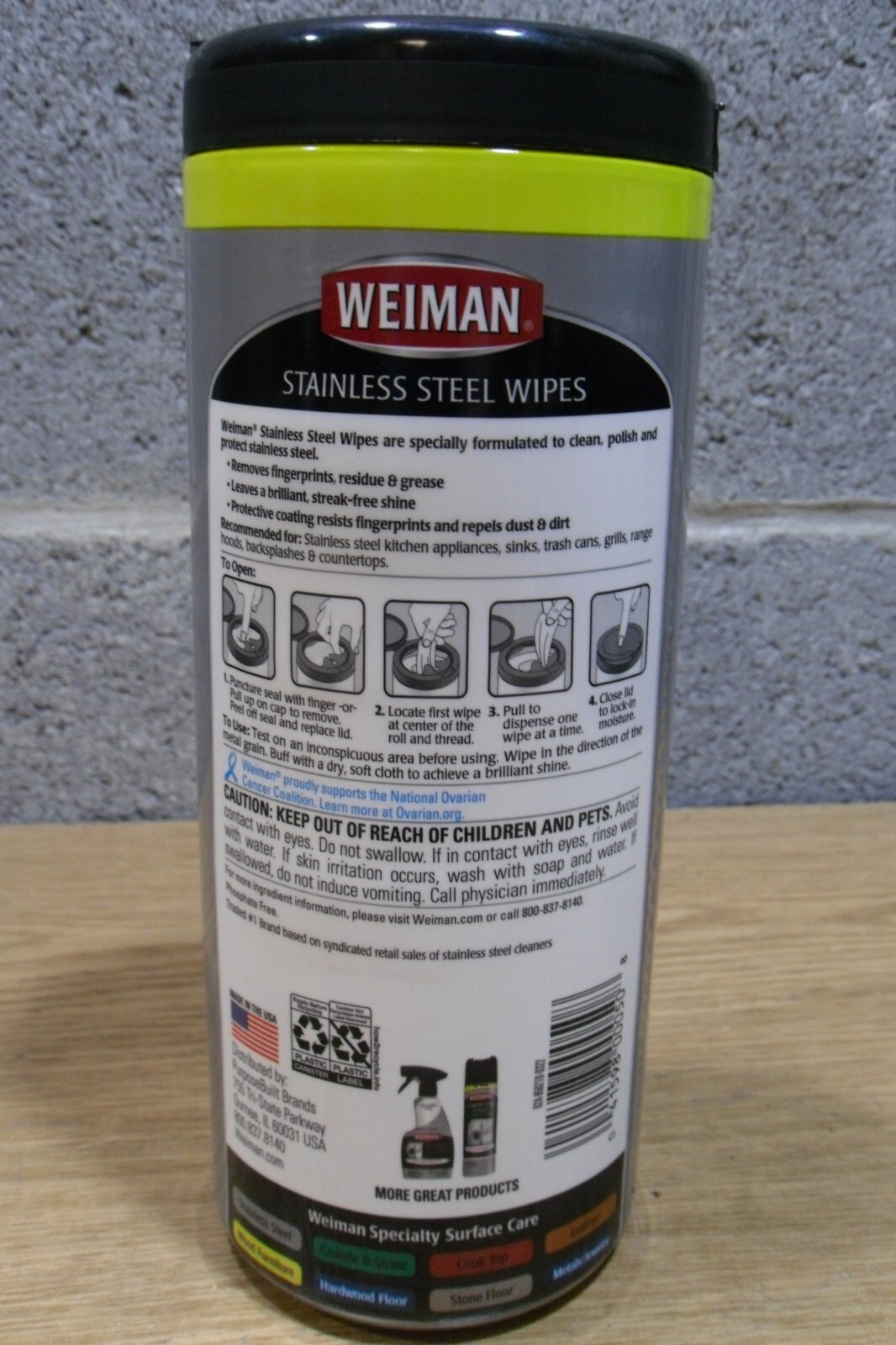 Weiman Stainless Steel 4PK-30 Count Wipes-Total 120 Wipes