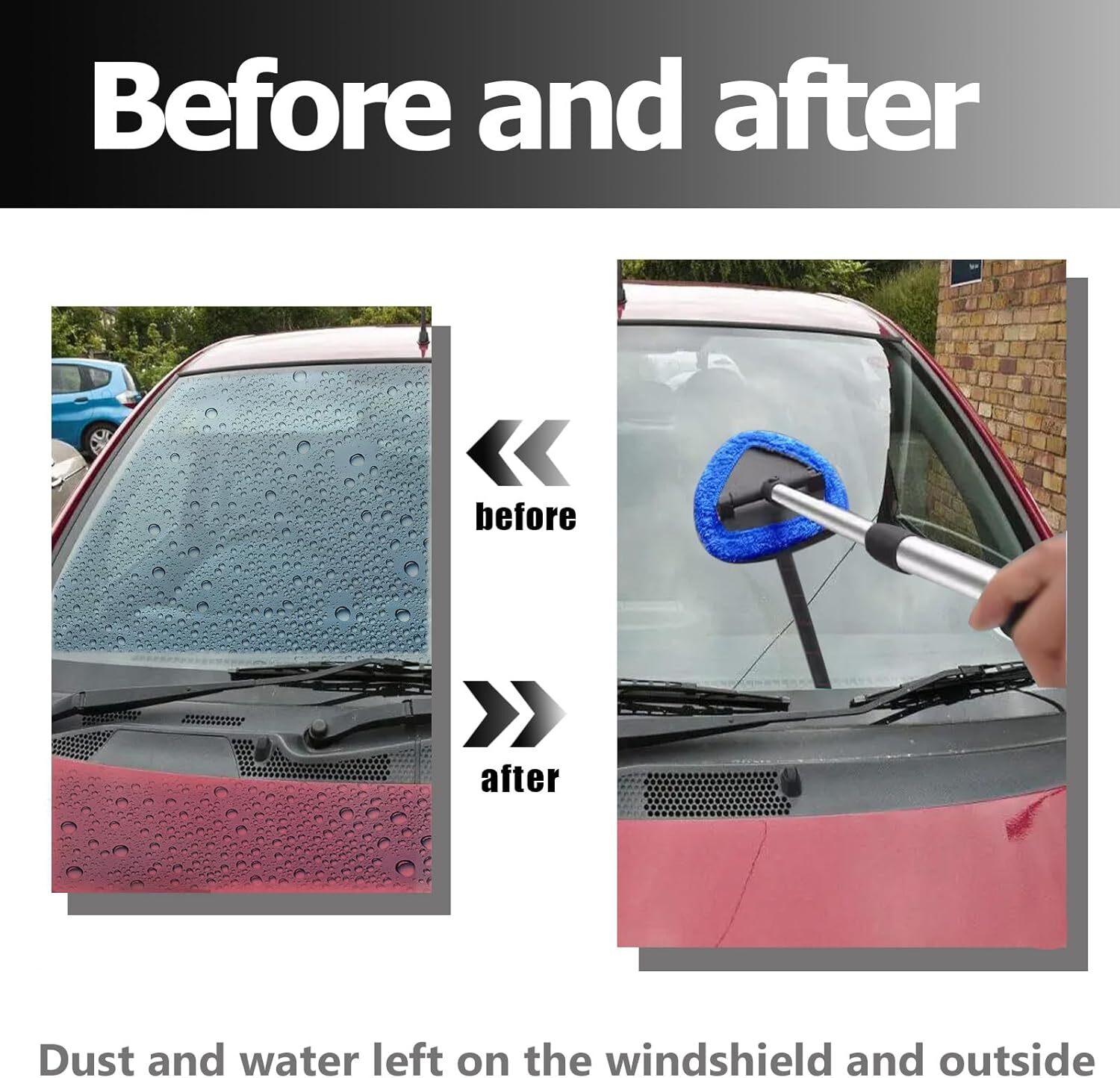 Car Windshield Cleaning Tools, Expandable Car Window Cleaner kit with 4 Reusa…