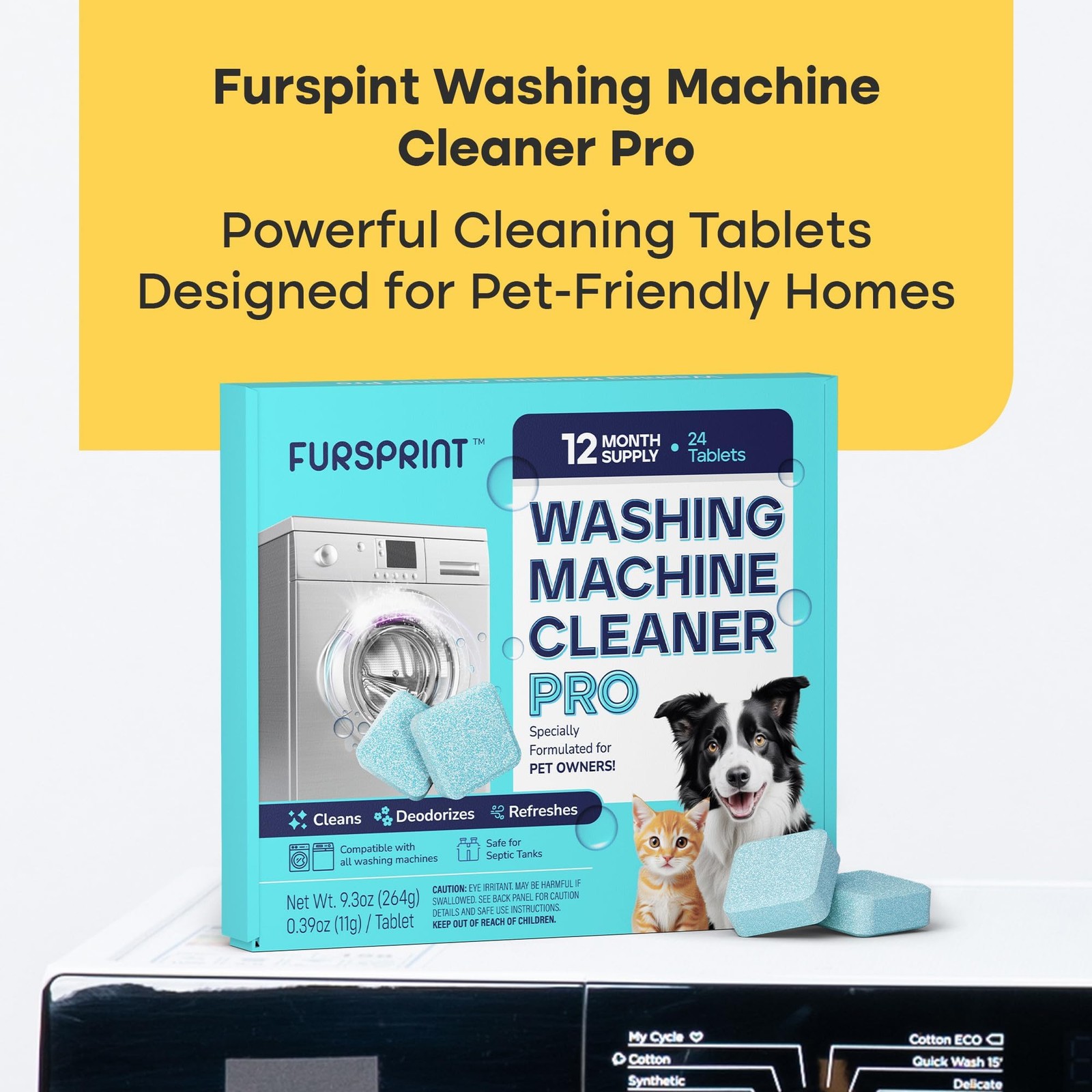 Washing Machine Cleaner Tablets – 24 Pack for a 12 Month Supply. Formulated f…