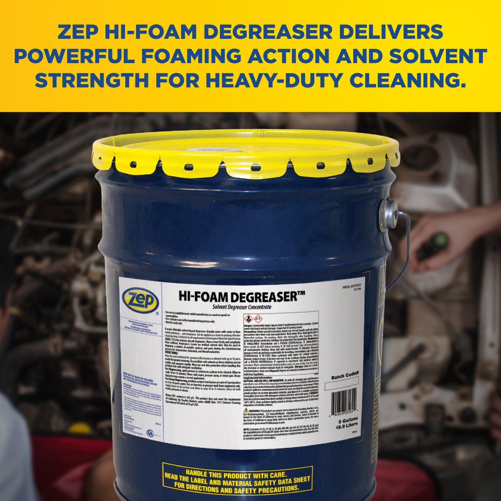 Zep Hi-Foam Solvent Based Degreaser Concentrate – 5 Gallon (1 Unit) 35835 –