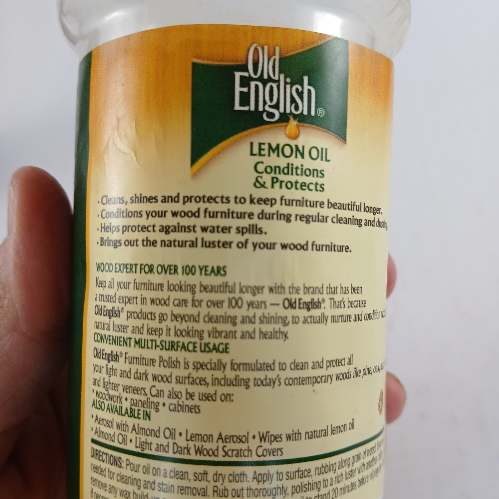 Old English Lot 1999 Scratch Cover for Dark Woods Lemon Oil 2004 75% Full Vtg