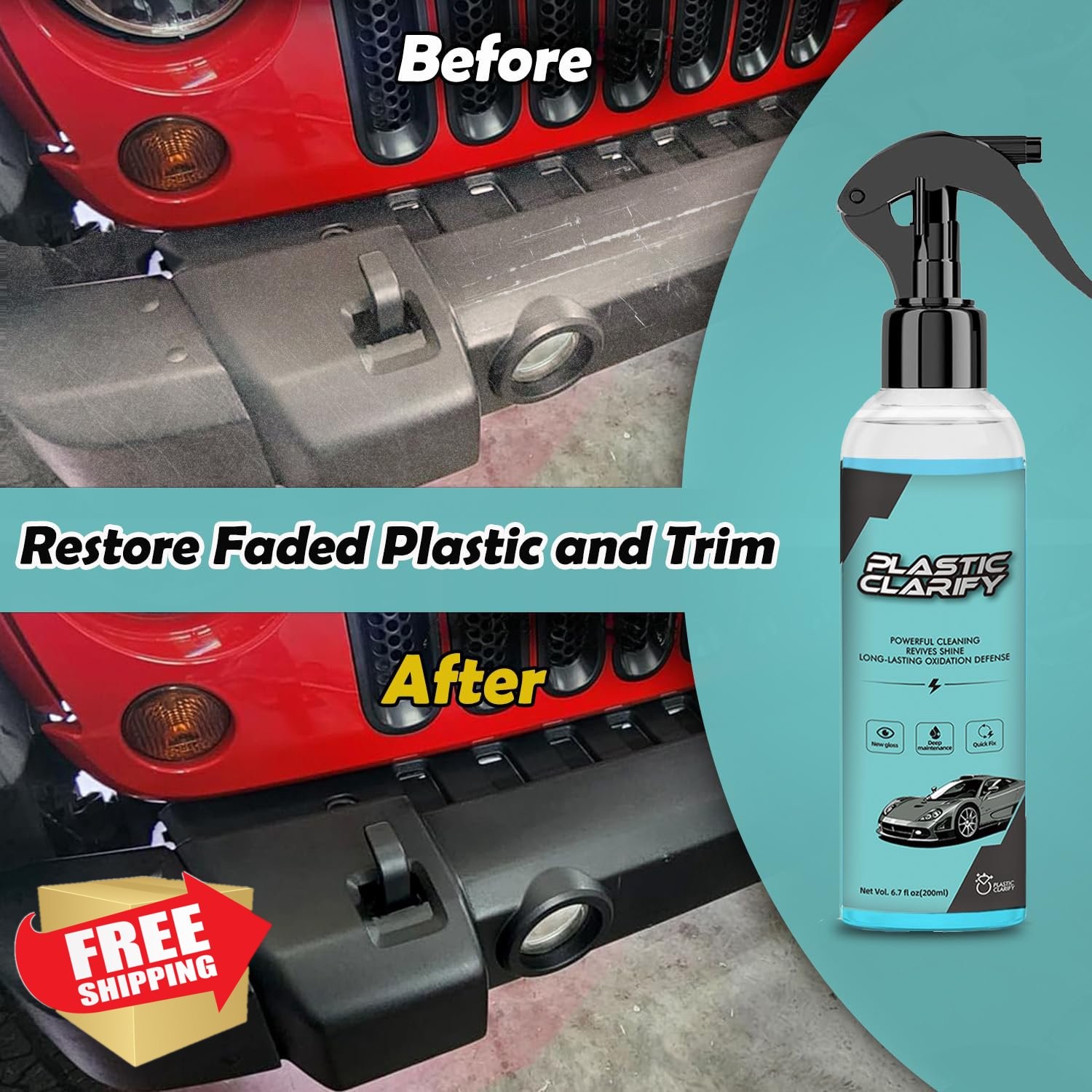 Car Trim Plastic Restorer Polish for Faded Plastic, Vinyl, Rubber 200ml