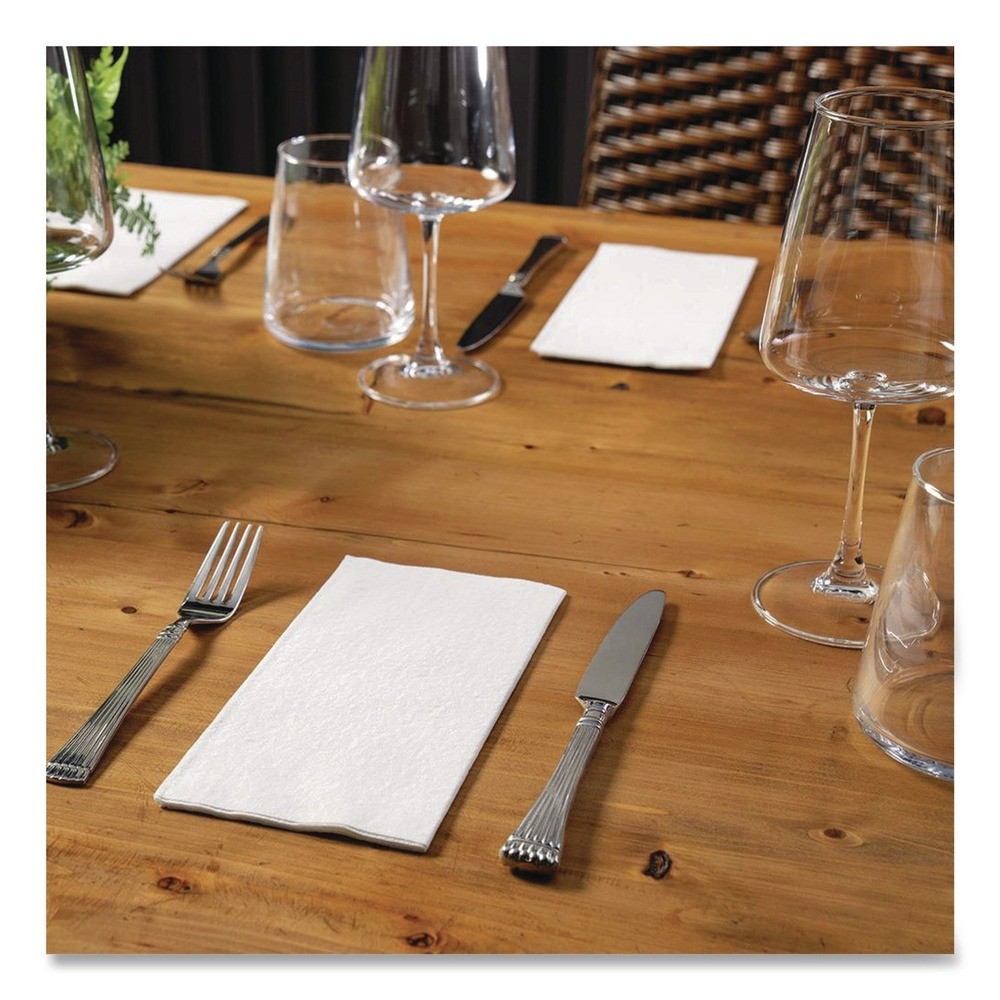 Hoffmaster 125023 Linen-Like Flat Pack Dinner Napkins – WHT (1000/Carton) New