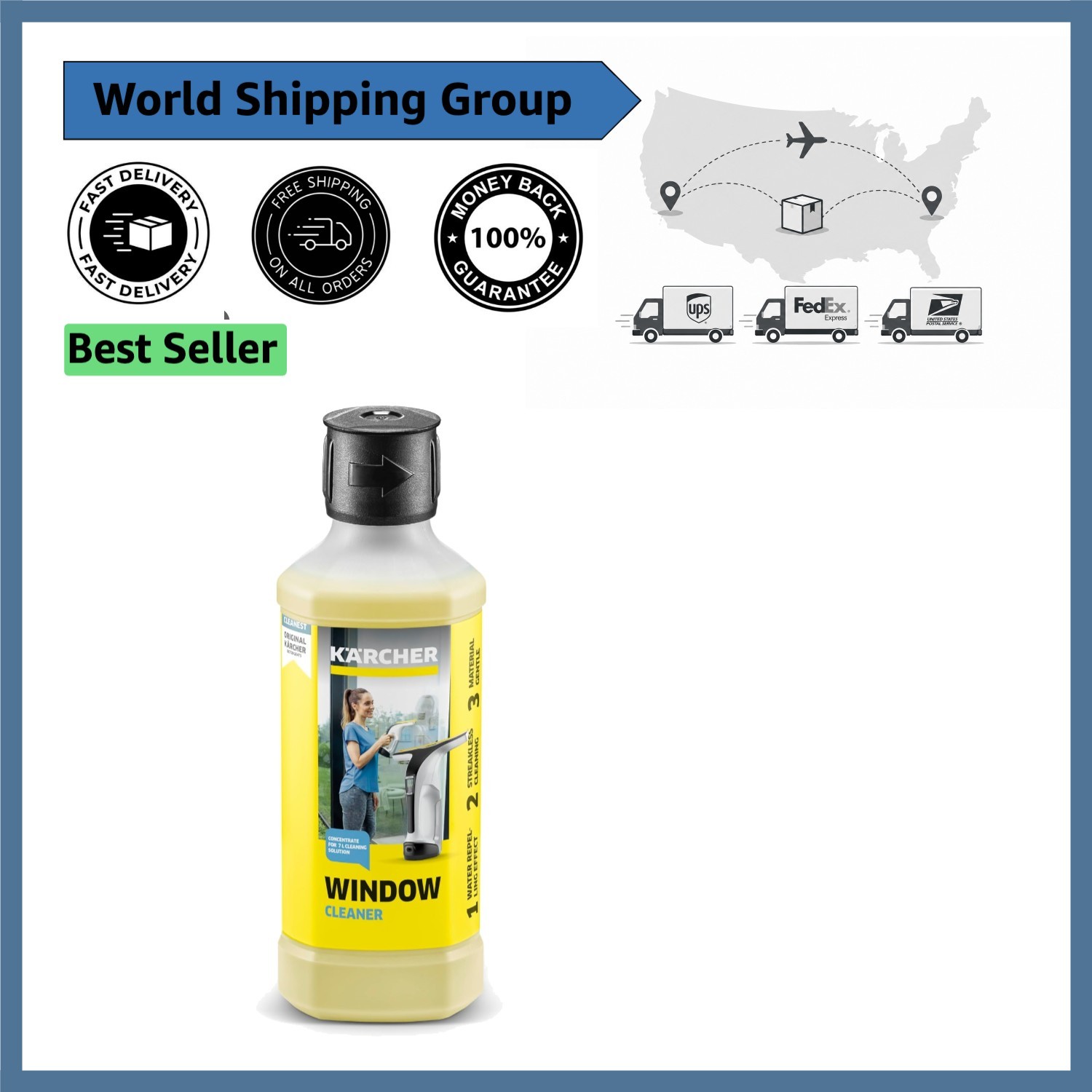 Biodegradable Window Cleaner Concentrate for Streak-Free Shine – 16.9 Fl Oz