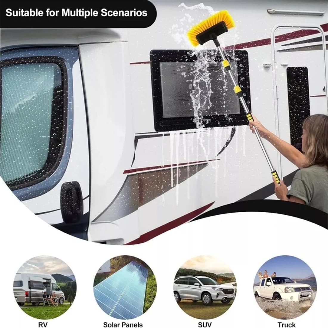 62″ Car Wash Brush with Long Handle Soft Bristle Car Cleaning Brush for Washi…