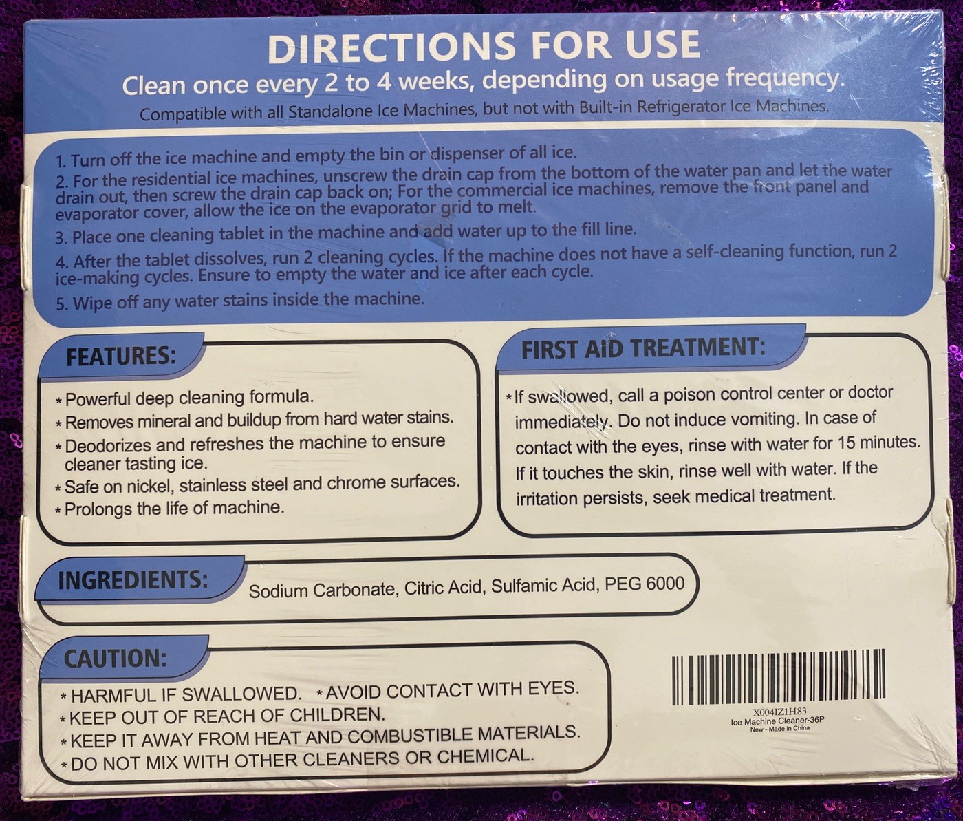 2X USKICH Ice Machine Cleaner Descaler 36 Tablets Ice Maker Cleaner Compatible