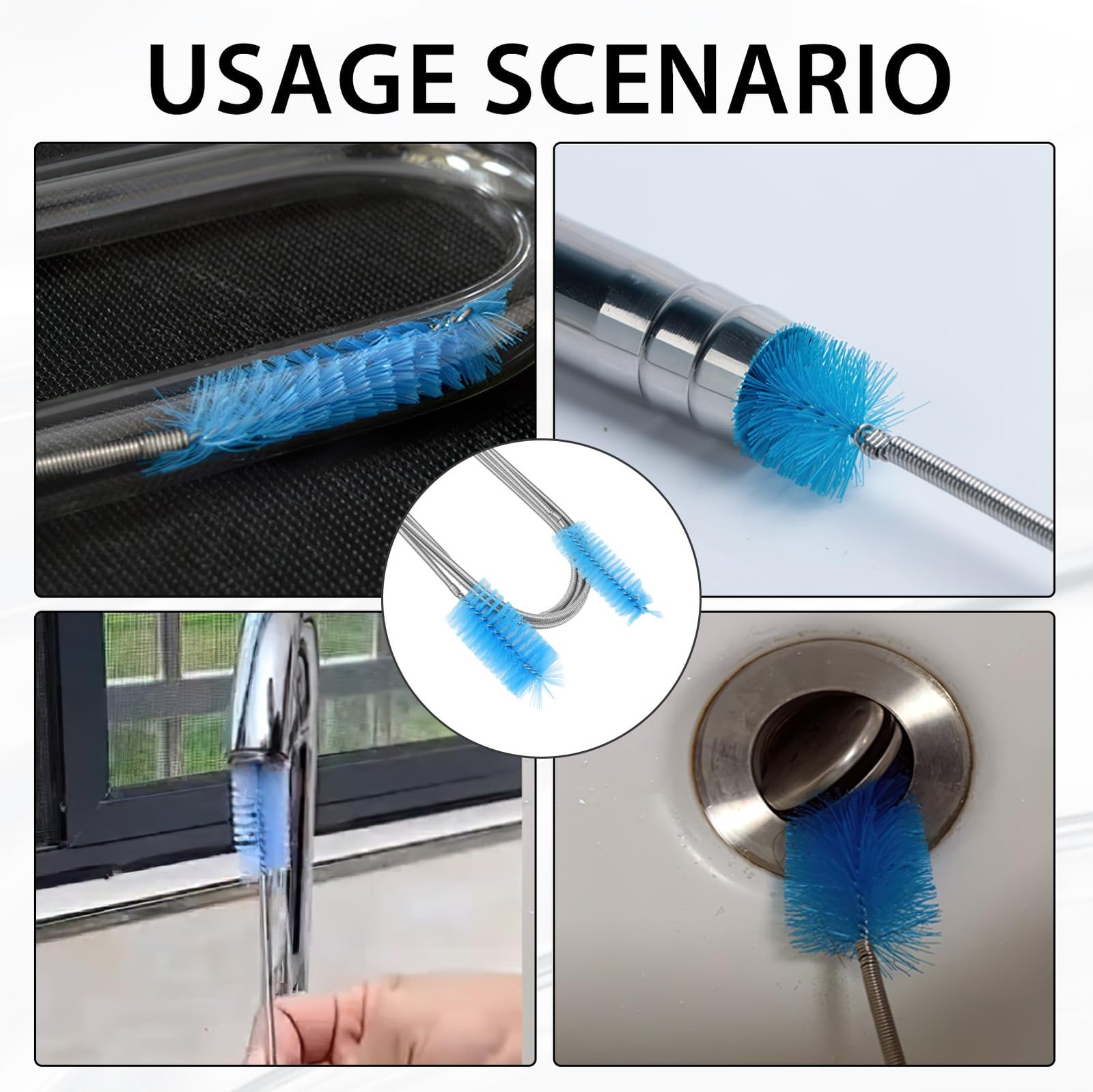 79” Flexible Pipe Cleaner Brush Set, DualEnded and ExtraLong Stainless Steel …