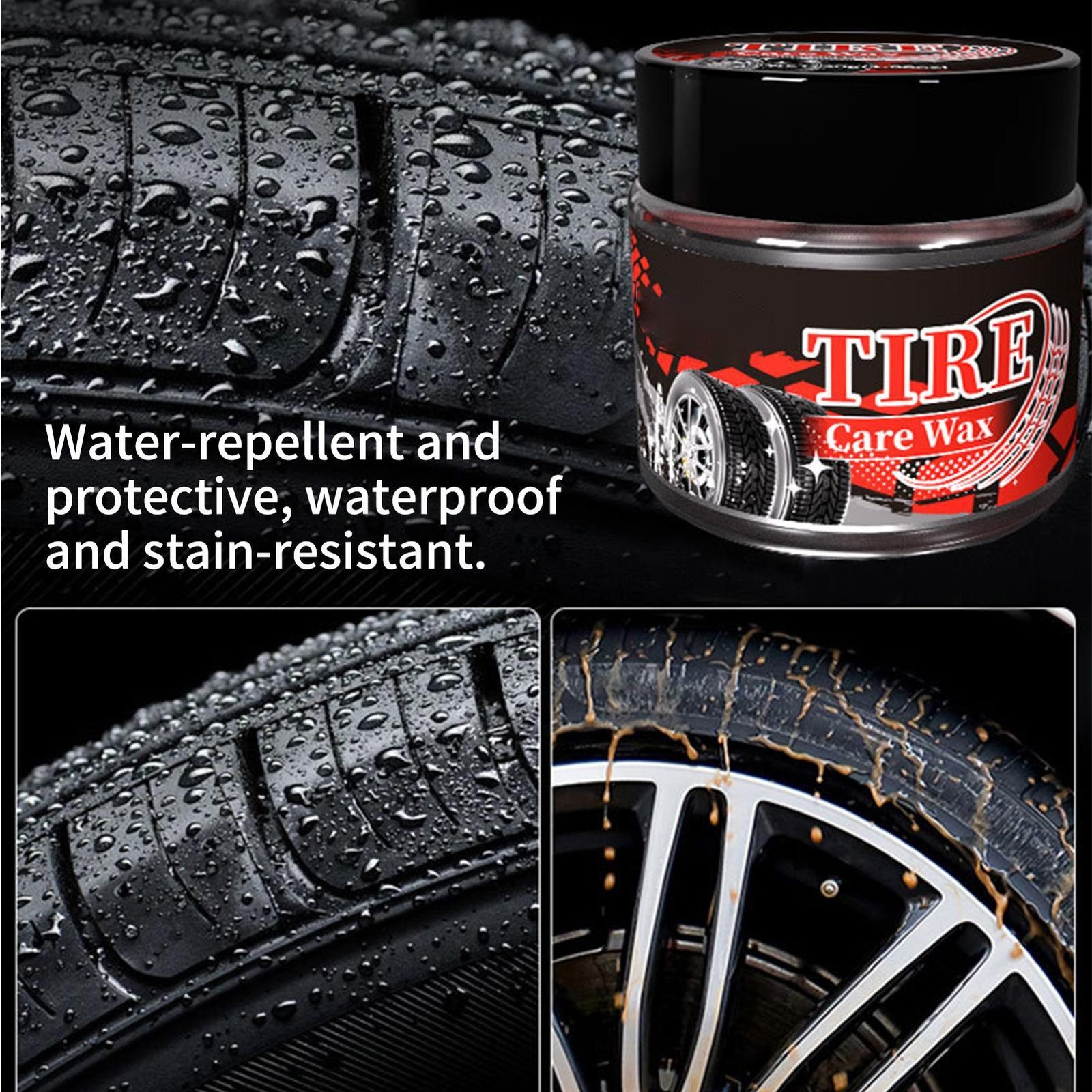 Tire Wax Long Lasting Car Rim Cleaner 30g Polishing Car Detailing Rim